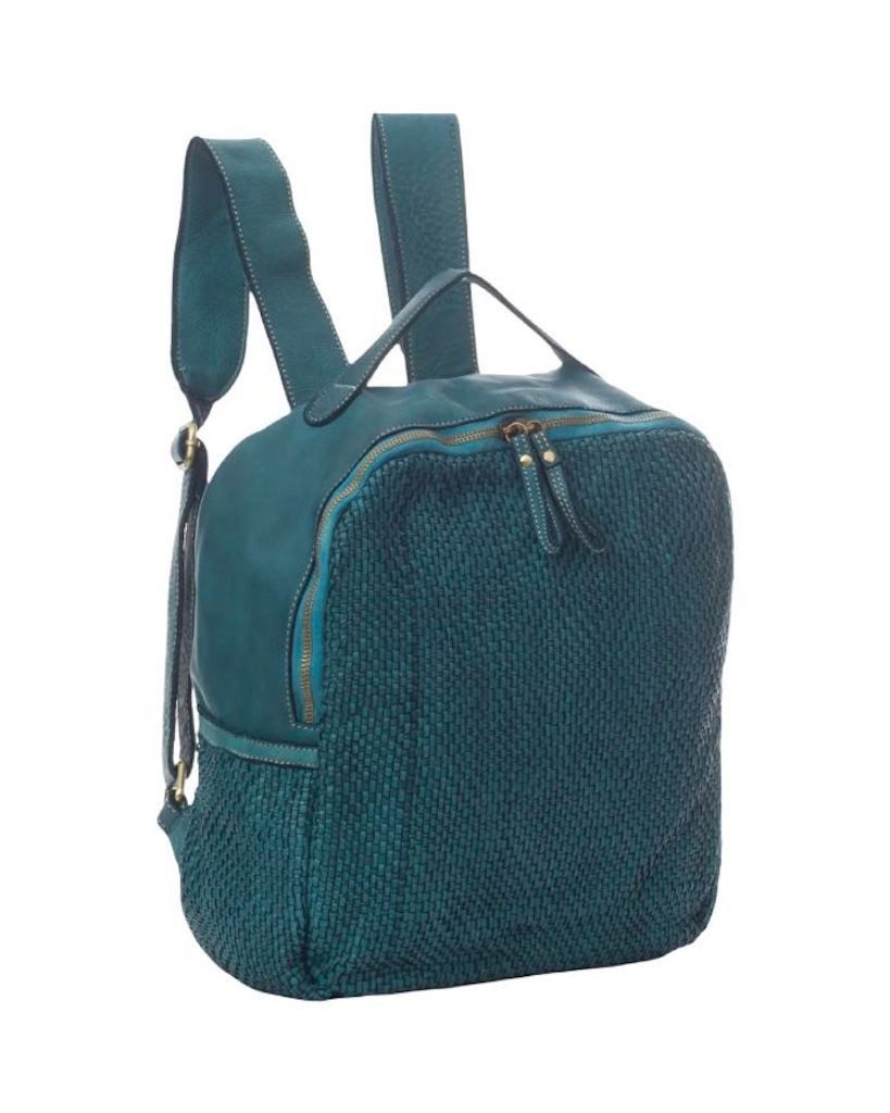 BZNA Rucksack Rob Backpacker Designer Lederrucksack geflochten