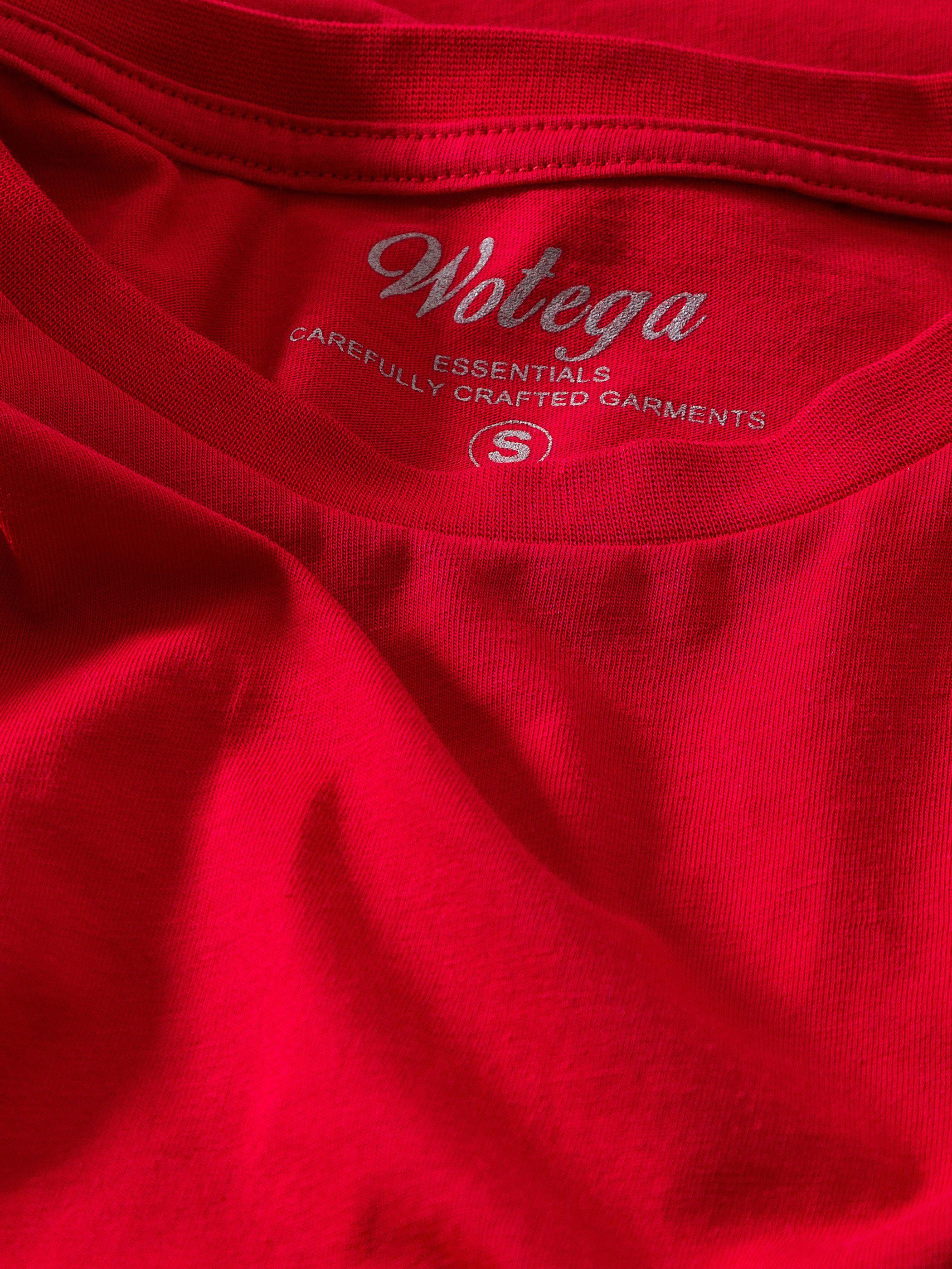 Basic Rundhalsshirt (barbados Tee cherry modernes Crew Neck Rot Alton T-Shirt WOTEGA 191757) (Set)