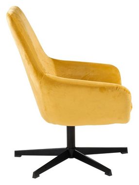 Home4You Sessel Sessel, Kunstfaser, Gelb, B 73 cm, T 62 cm