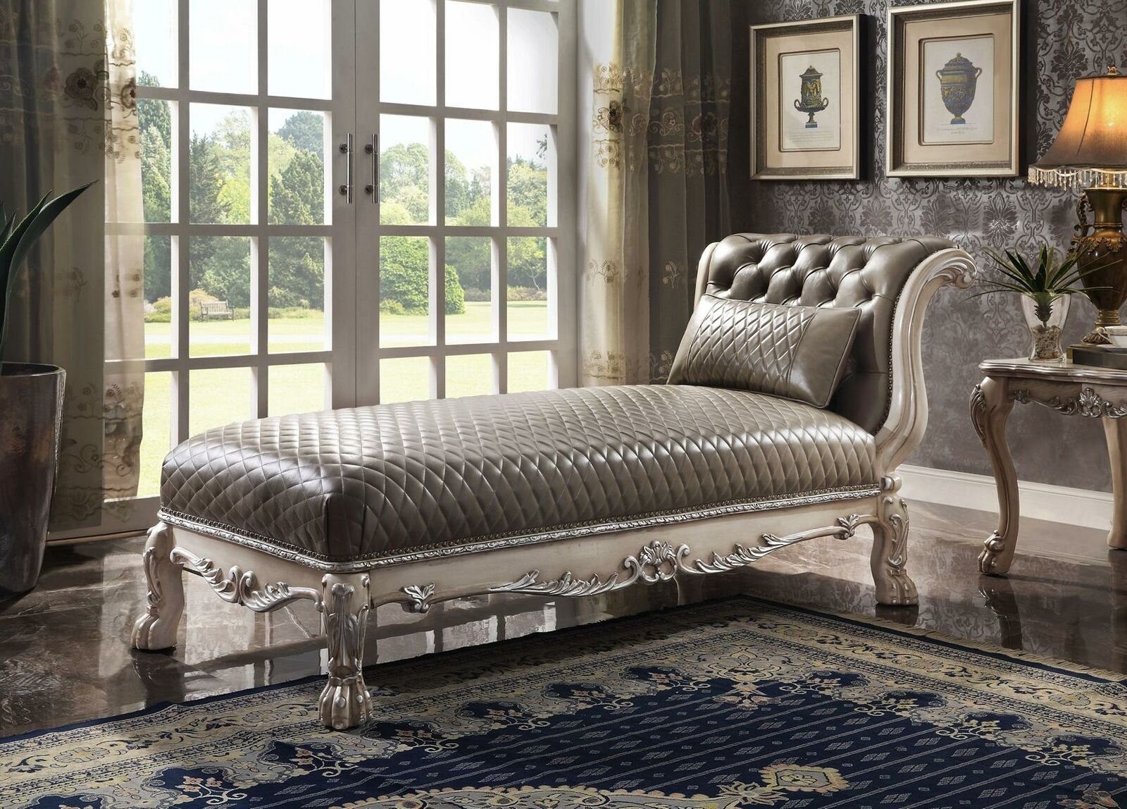 Liegen Made Chesterfield, in Leder Europe JVmoebel Liegesessel Klassische Luxus Liege Chaiselongue