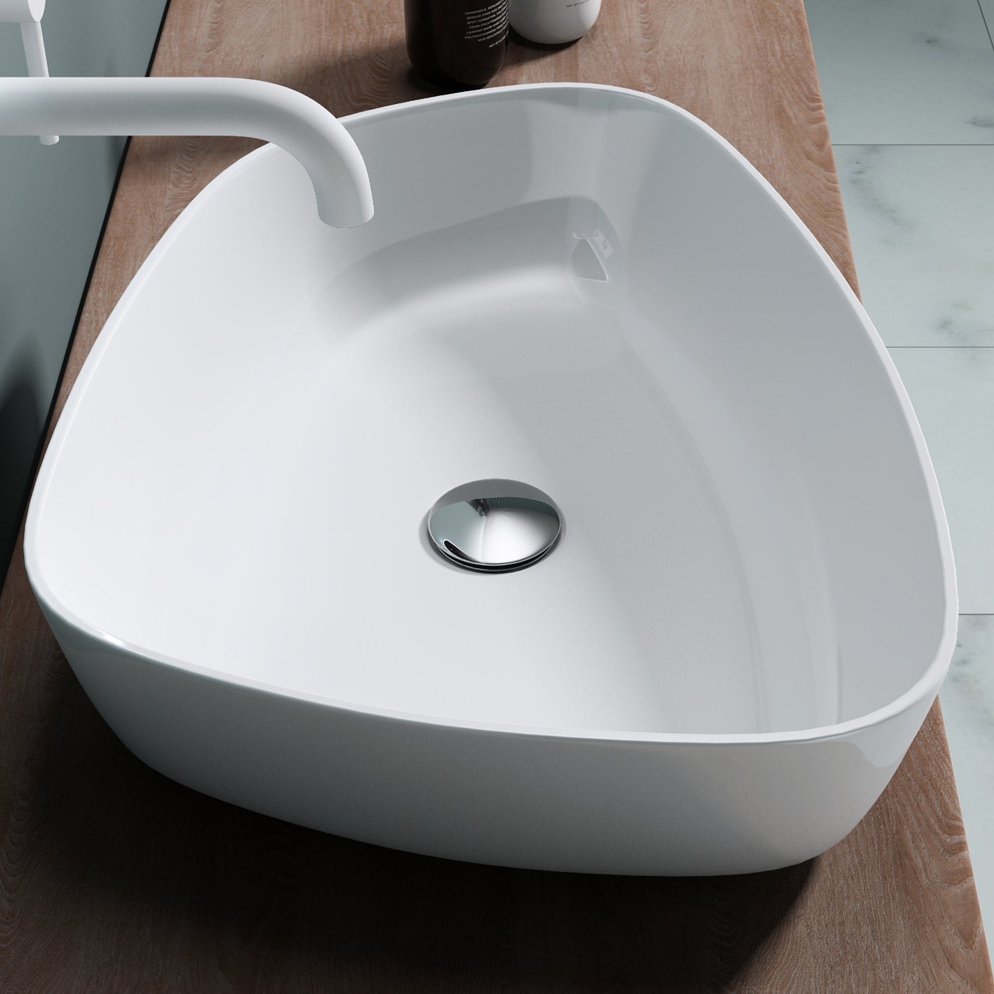 doporro Waschbecken Waschschale aus Gussmarmor Aufsatzwaschbecken günstig online kaufen