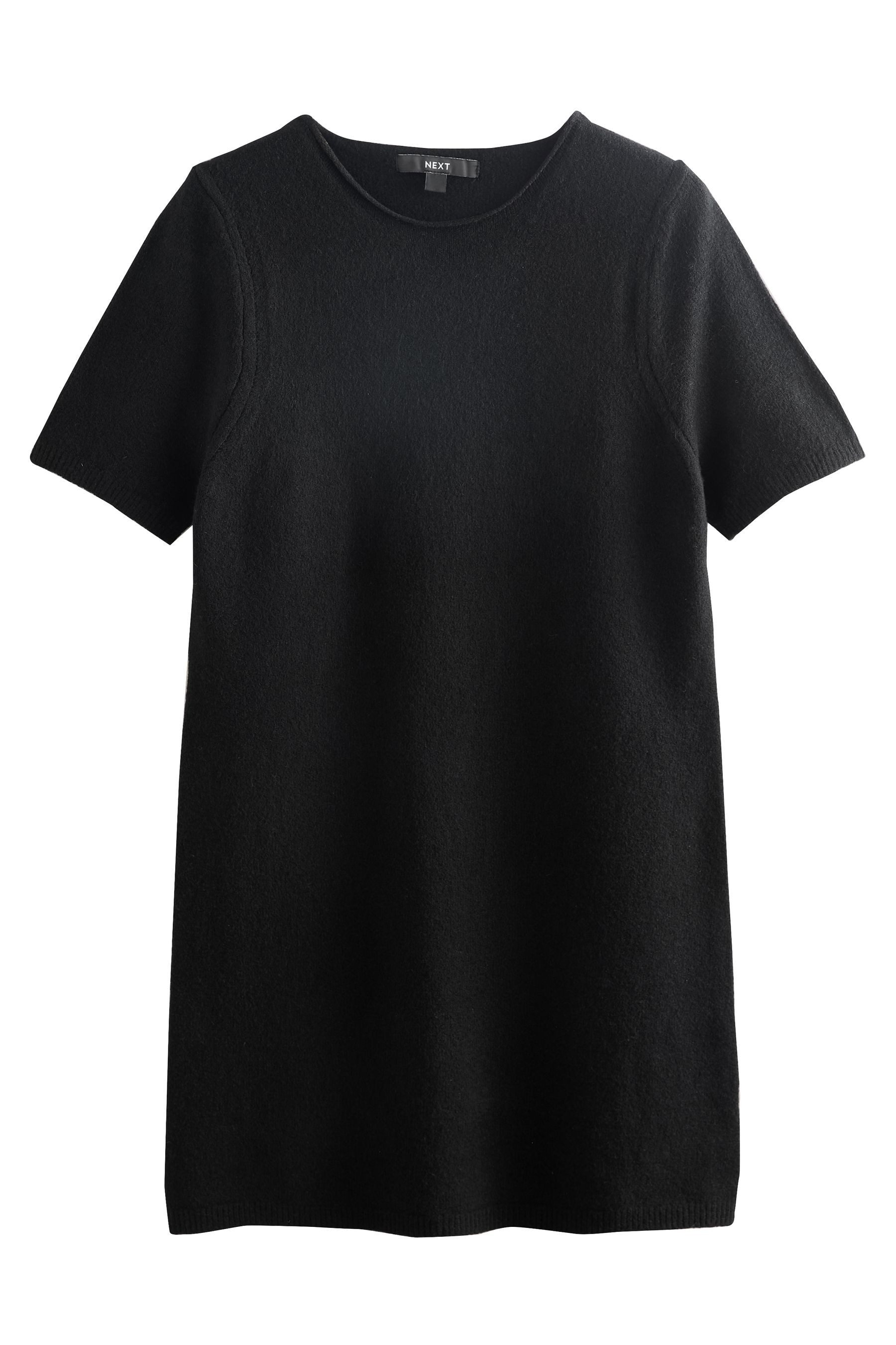 Next Strickkleid Gestricktes Minikleid mit Rollsaum, Kurzgröße (1-tlg)