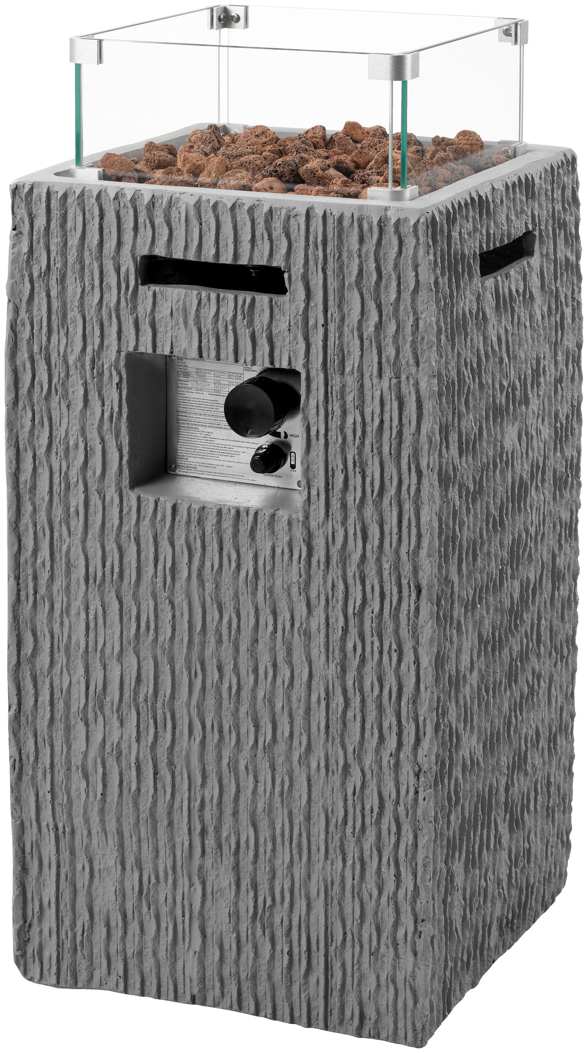 Tepro Feuerstelle Brighton, BxLxH: 40x40x90 cm, 13 kW