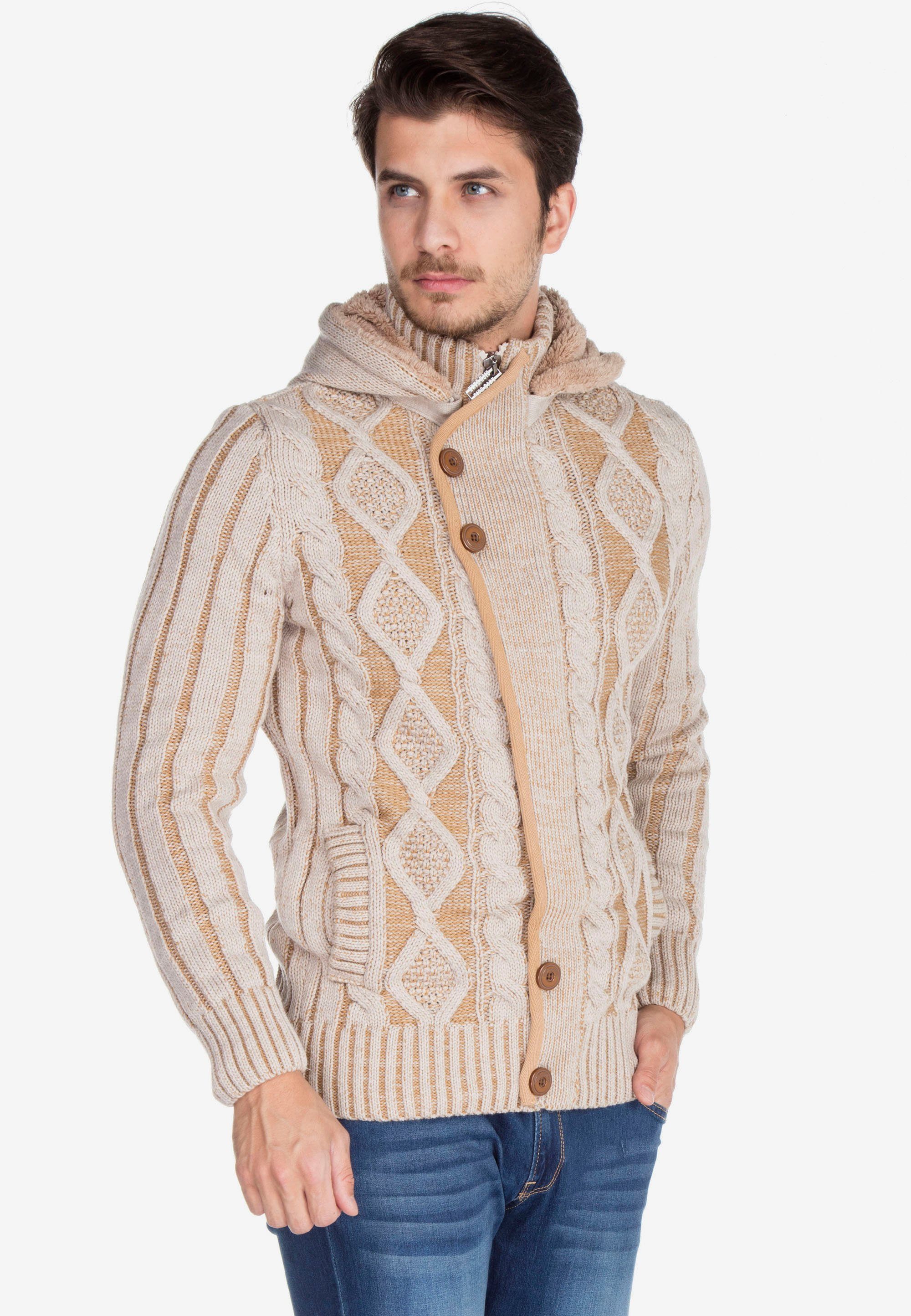 Details Baxx & mit beige Cipo Strickjacke raffinierten