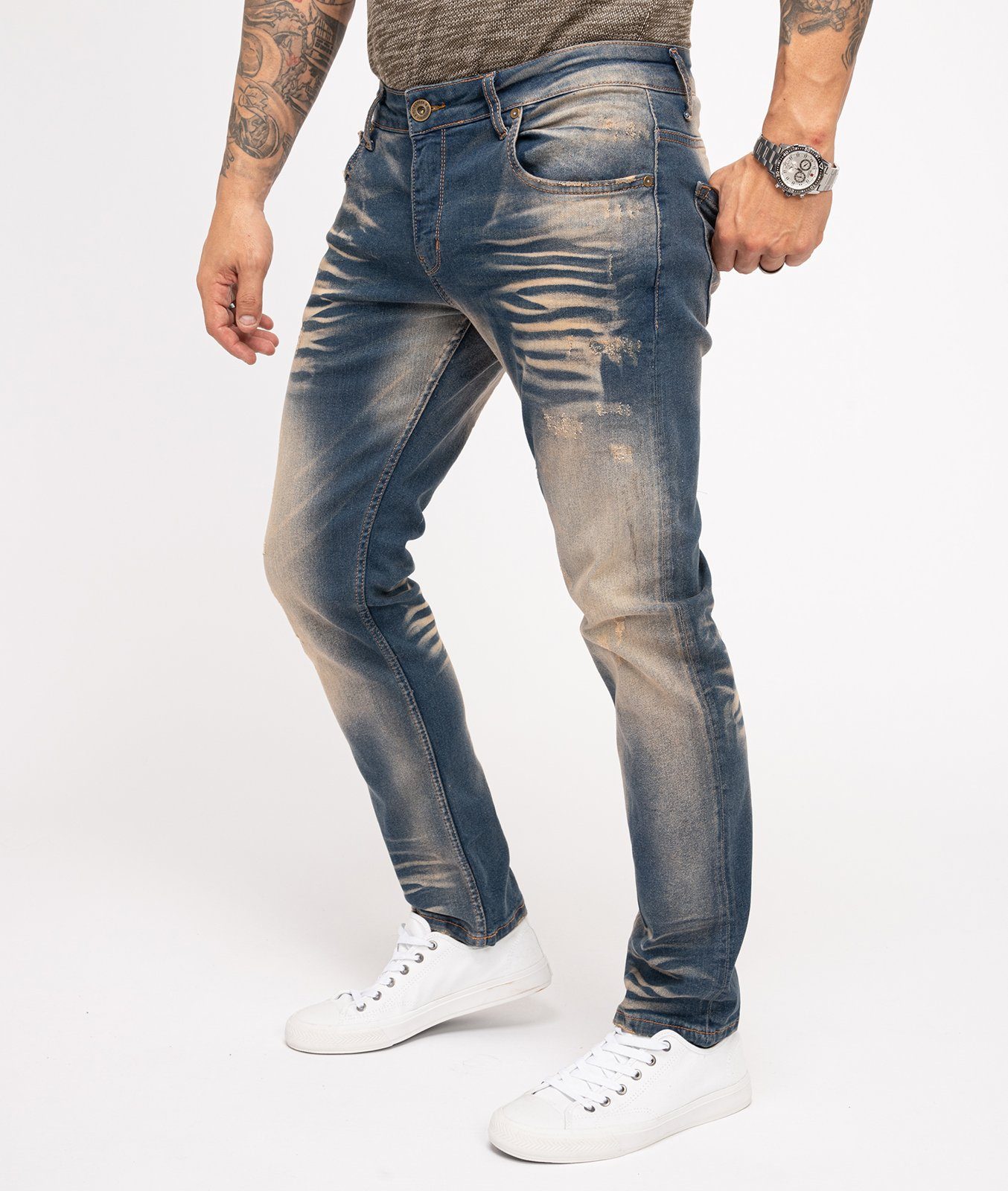 Rock Creek Regular-fit-Jeans Herren Jeans Regular Fit Blau RC-3102 günstig online kaufen