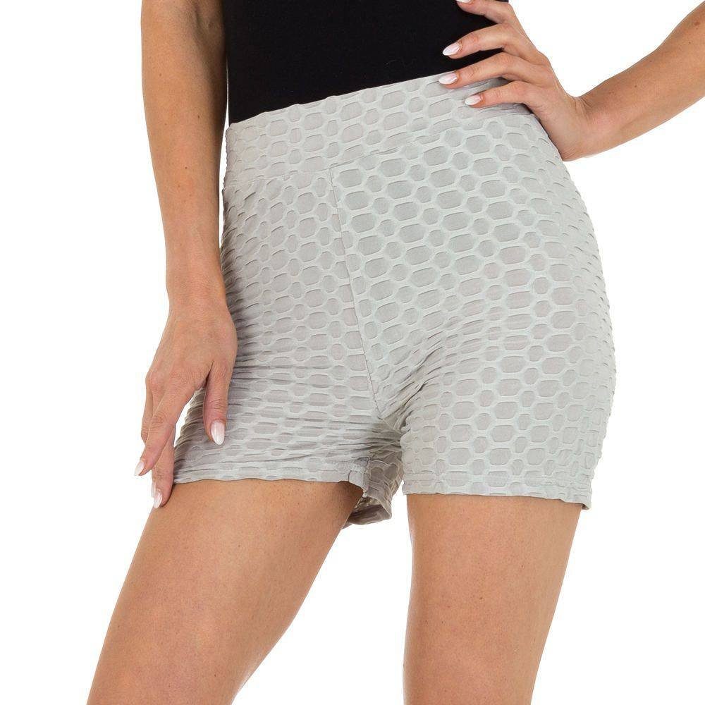 Freizeitshorts Shorts Damen Grau Stretch Hotpants in Freizeit Ital-Design
