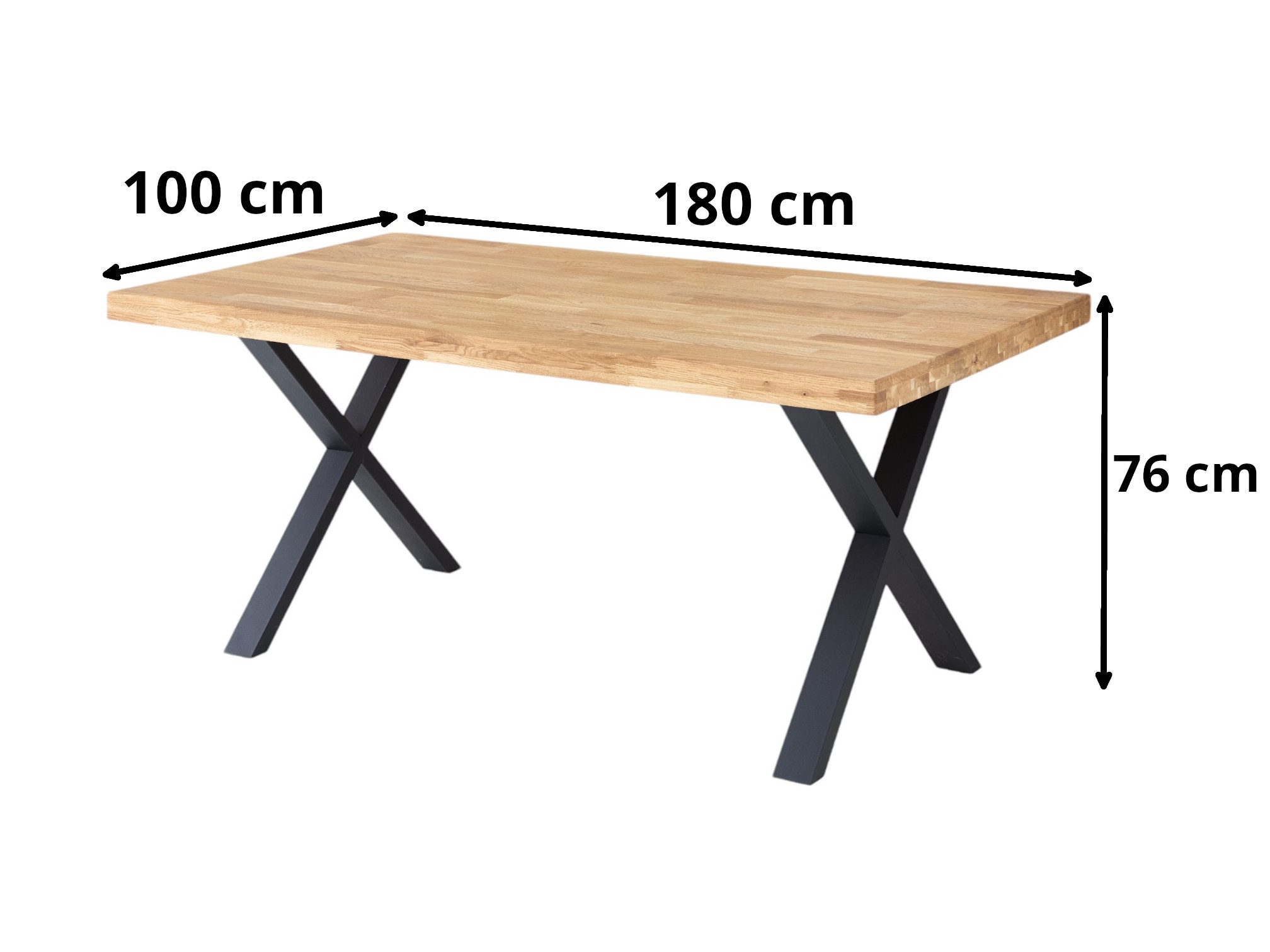 moebel-dich-auf Essgruppe CAPRI-X, (Esszimmer Set, 1 Esstisch Eiche massiv geölt, 4 Stühle), 180 x 100 cm