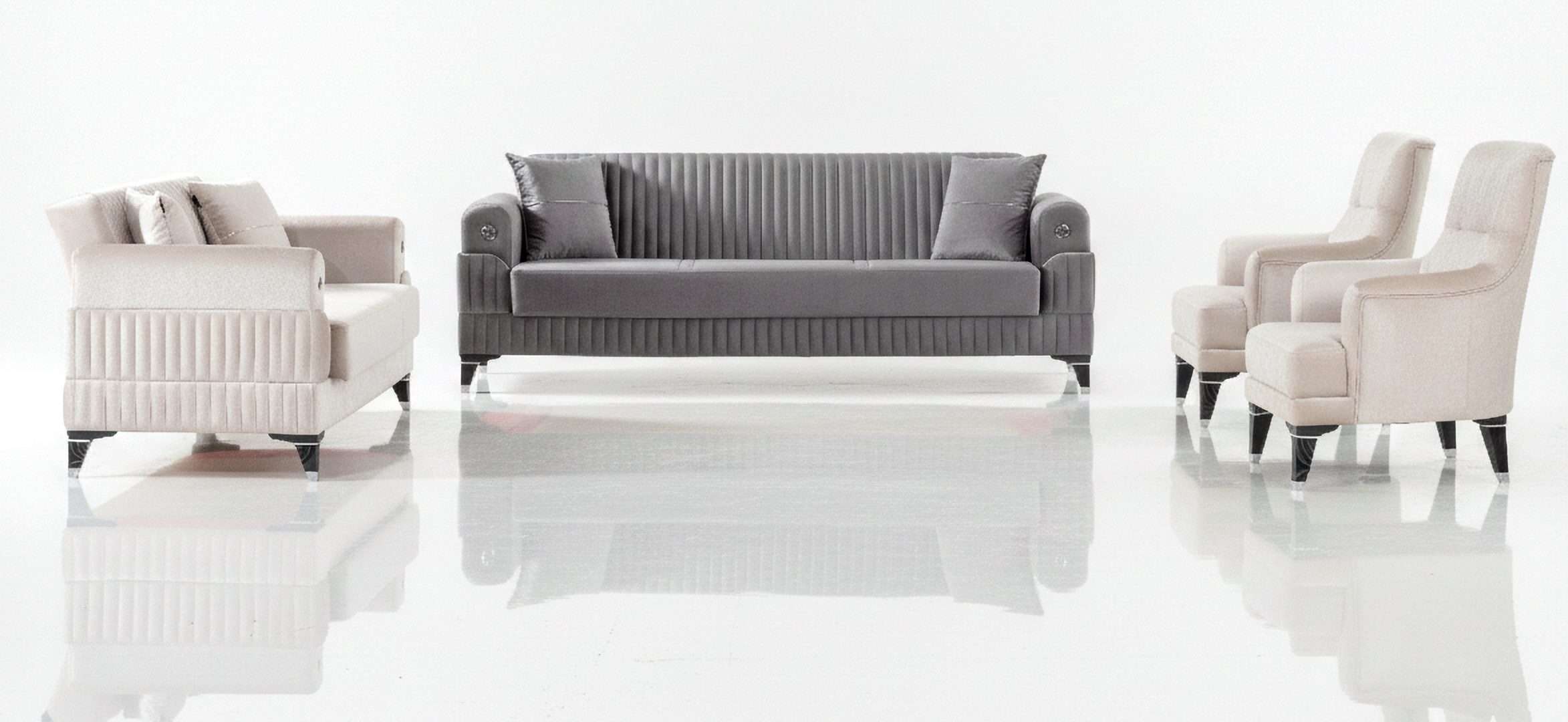 Nobelaa Sofa Sitzgruppe/Sofa Set - Wohnzimmergarnitur "Magnessia" 3+3+1