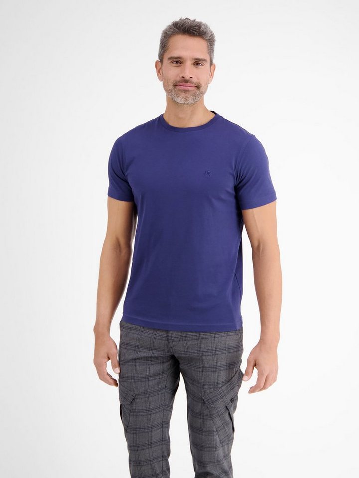 LERROS T-Shirt LERROS T-Shirt mit O-Neck, Hochwertige BCI-zertifizierte  Baumwollqualität