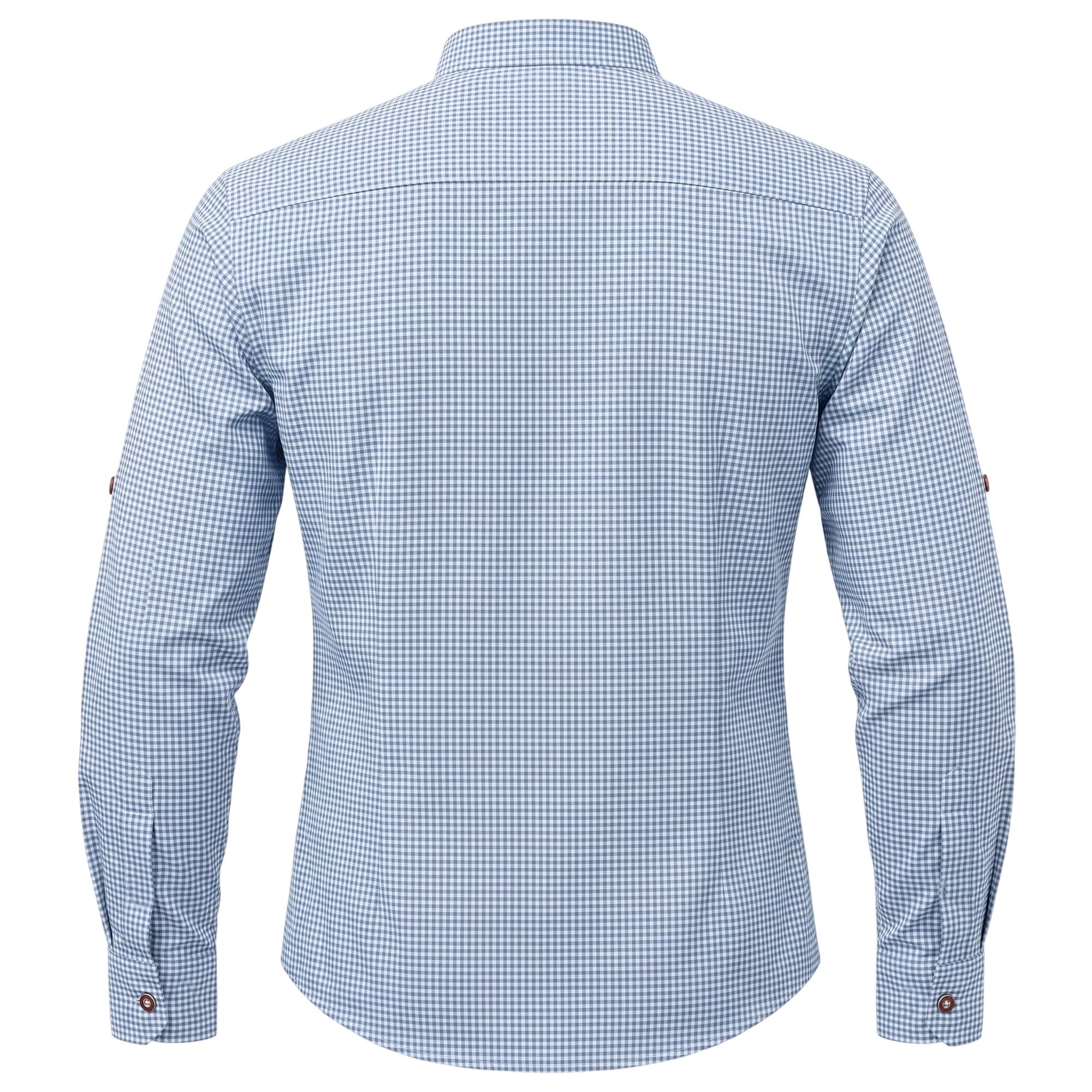 German Wear Trachtenhemd GW120x-SK Trachtenhemd mit Stehkragen für Trachtenlederhosen kariert – Bild 5 von 5
