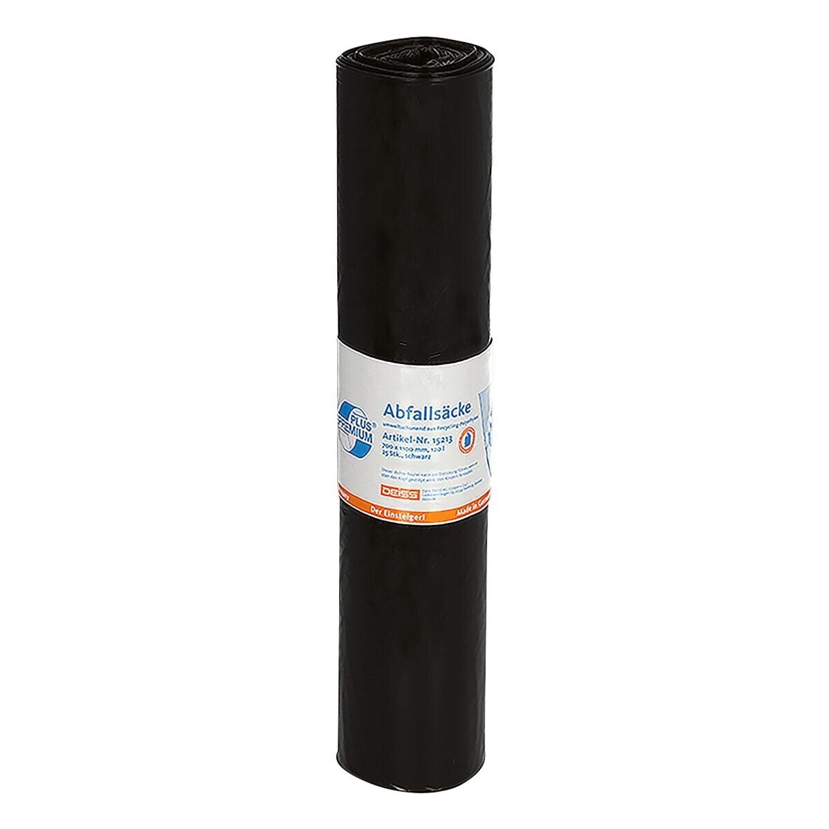 Deiss Müllbeutel PREMIUM PLUS ®, 120 Liter, 25 Stück/Rolle, Flachsack