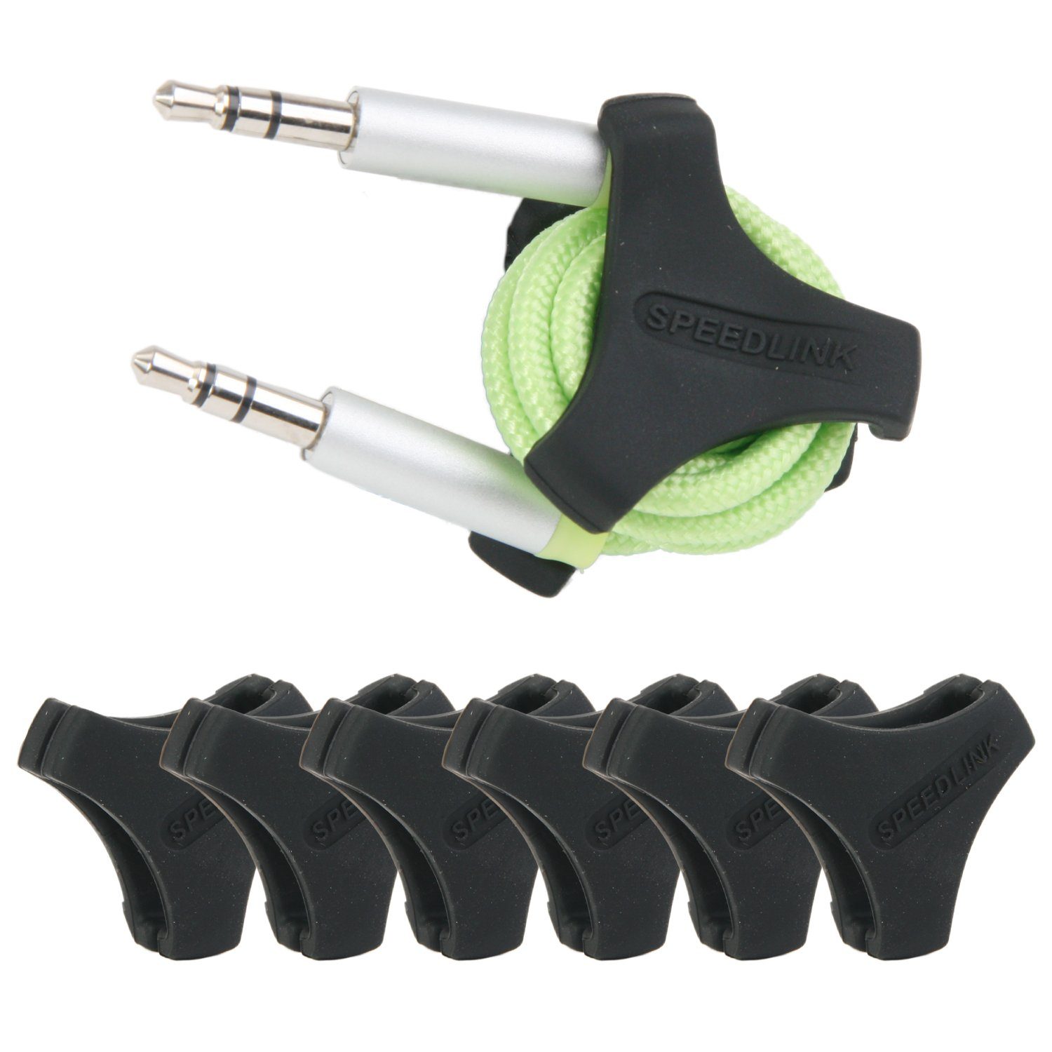 Speedlink Kabelbinder MODO 7x Kabel-Organizer Gr S selbstklebend Schwarz (7-St) Spar-Set mit 7 Stück, Kabel-Trommel, Kabel-Clips