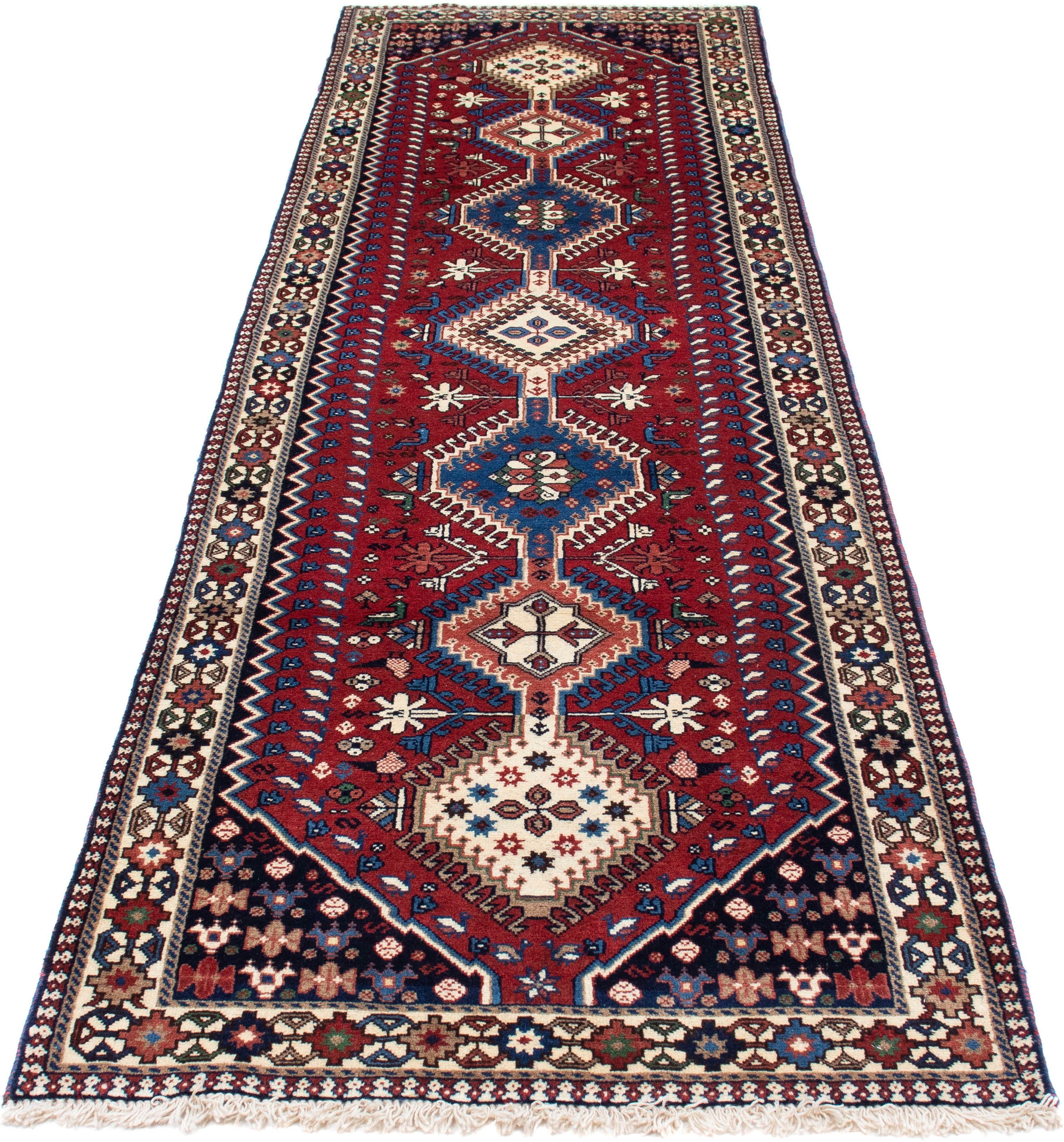 Orientteppich Perser - Nomadic - 290 x 81 cm - rot, morgenland, rechteckig, Höhe: 10 mm, Wohnzimmer, Handgeknüpft, Einzelstück mit Zertifikat