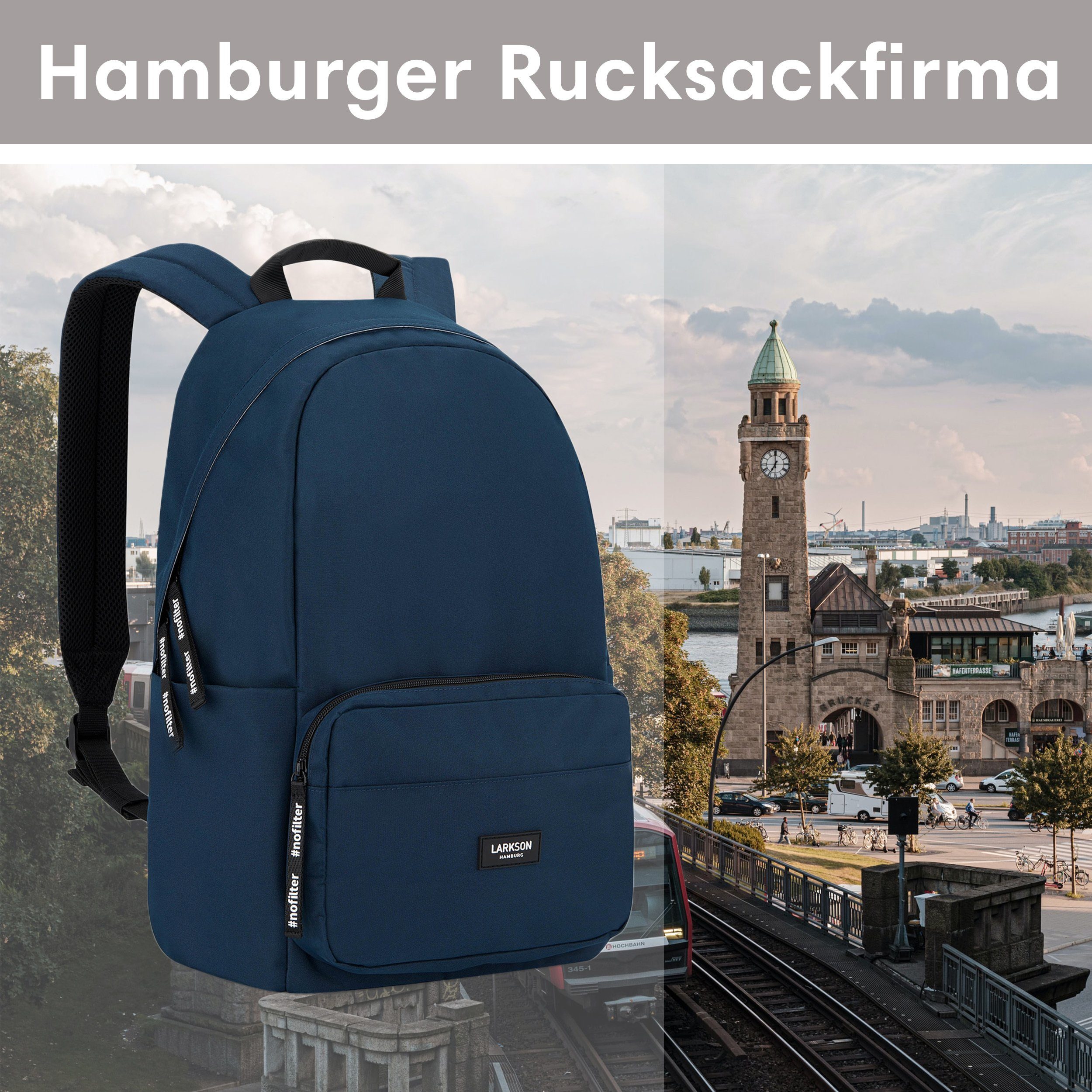 LARKSON Schulrucksack No Schule Rucksack 3 Set), Jungen (Keine Laptopfach, Teenager Wasserabweisend Seitentasche, Mädchen Dunkelblau