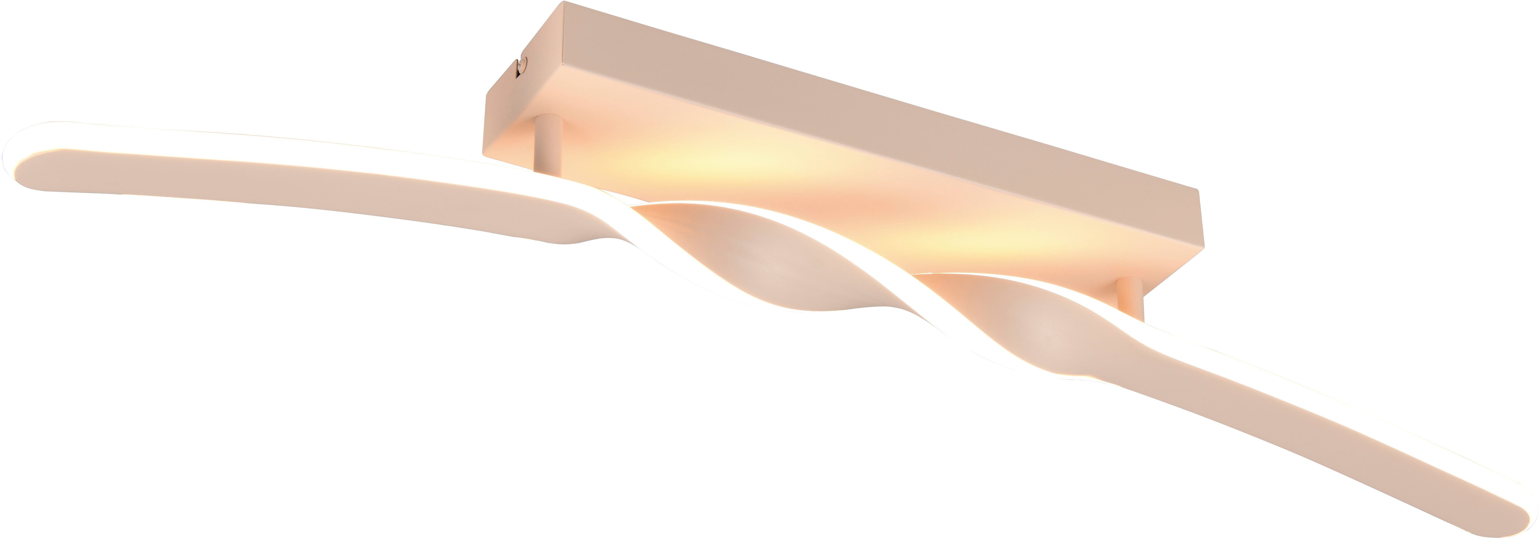Reality Leuchten LED Deckenleuchte GINKO, LED Deckenlampe 18W 1980 Lumen 3000K warmweiß, Schlafzimmer, LED fest integriert, Warmweiß, als Wandlampe oder Deckenlampe montierbar, Breite 79 cm Höhe 12,5cm