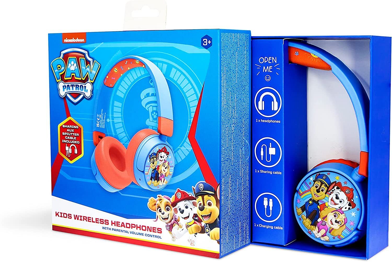 Lieferumfang (Bluetooth, Paw OTL Kinder Kopfhörer 3,5-mm-Audio-Sharing-Kabel im Bluetooth-Kopfhörer Patrol enthalten) Bluetooth