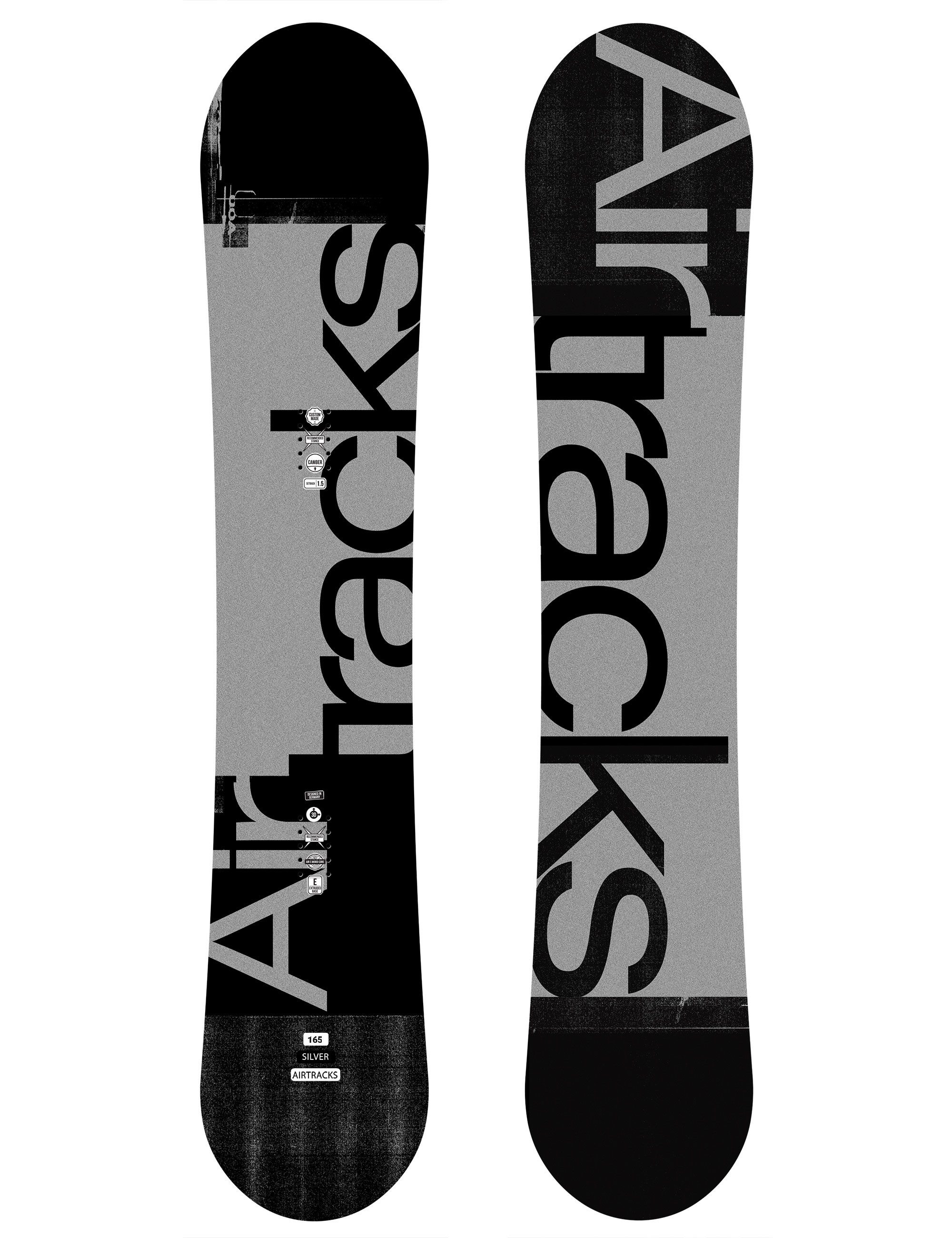 Airtracks Snowboard Board Silver Man Wide Camber, Camber Profile, Extra Wide Shape / 155 159 161 165 168 171 cm