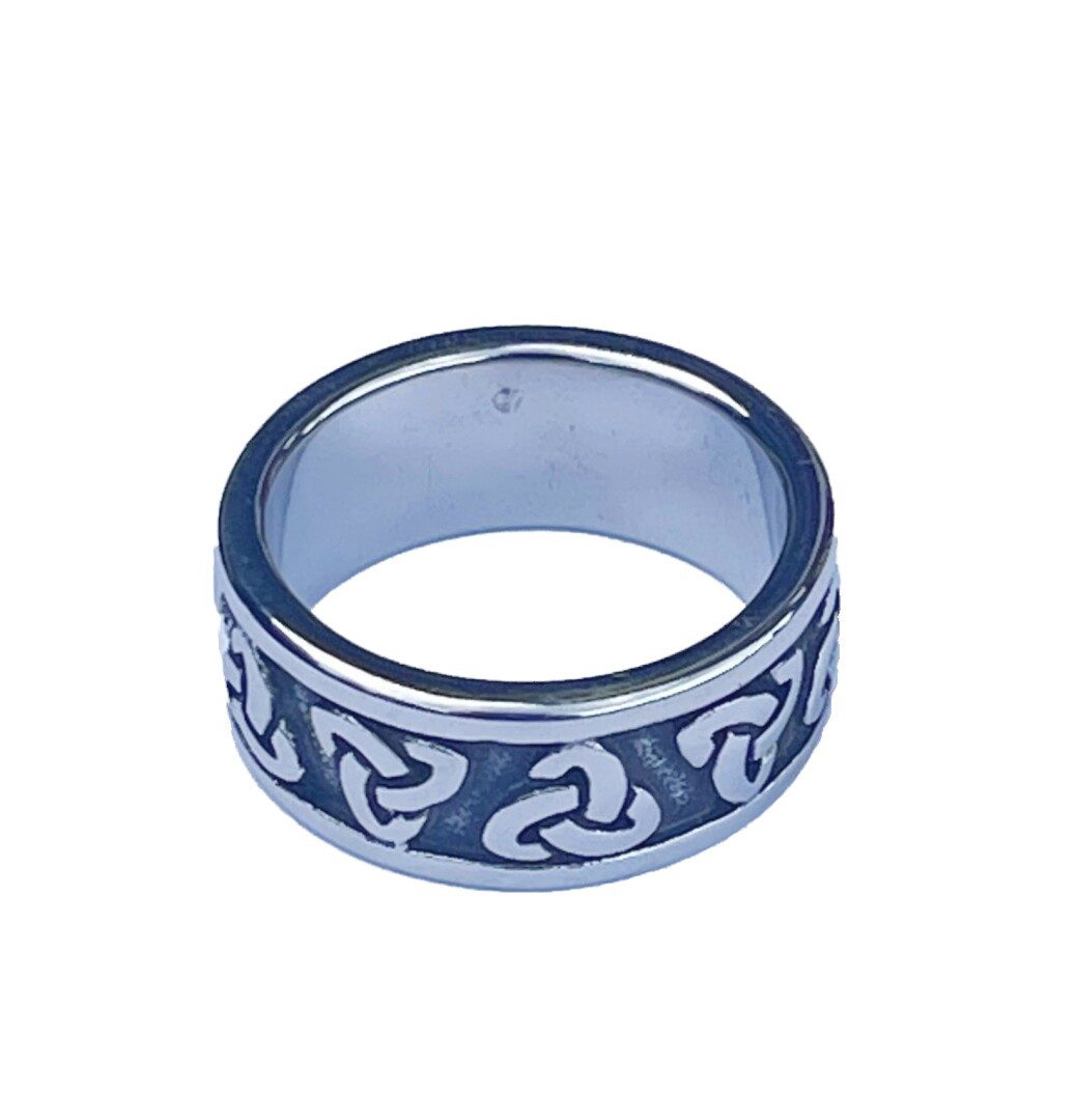 Westernlifestyle Fingerring Ring Fingerring Bandring Edelstahl Keltischer Knoten Biker Rocker – Bild 2 von 2