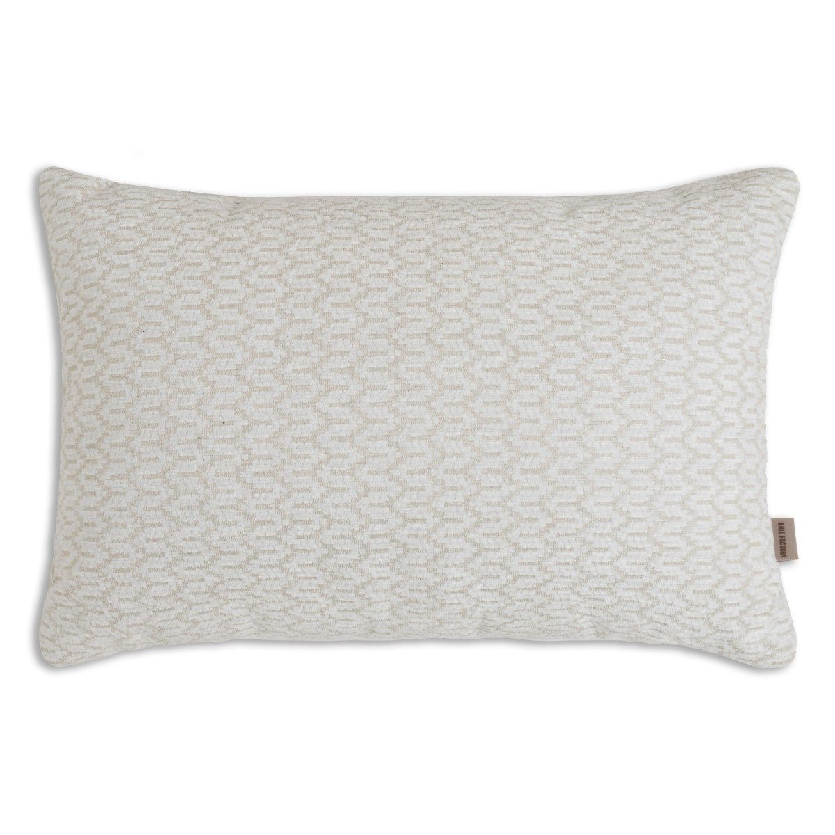 Knit Factory Dekokissen Evita Kissen Beige 60x40 cm Fischgrät, deko kissen wohnzimmer sofa wärme winter herbst Strick sale modern