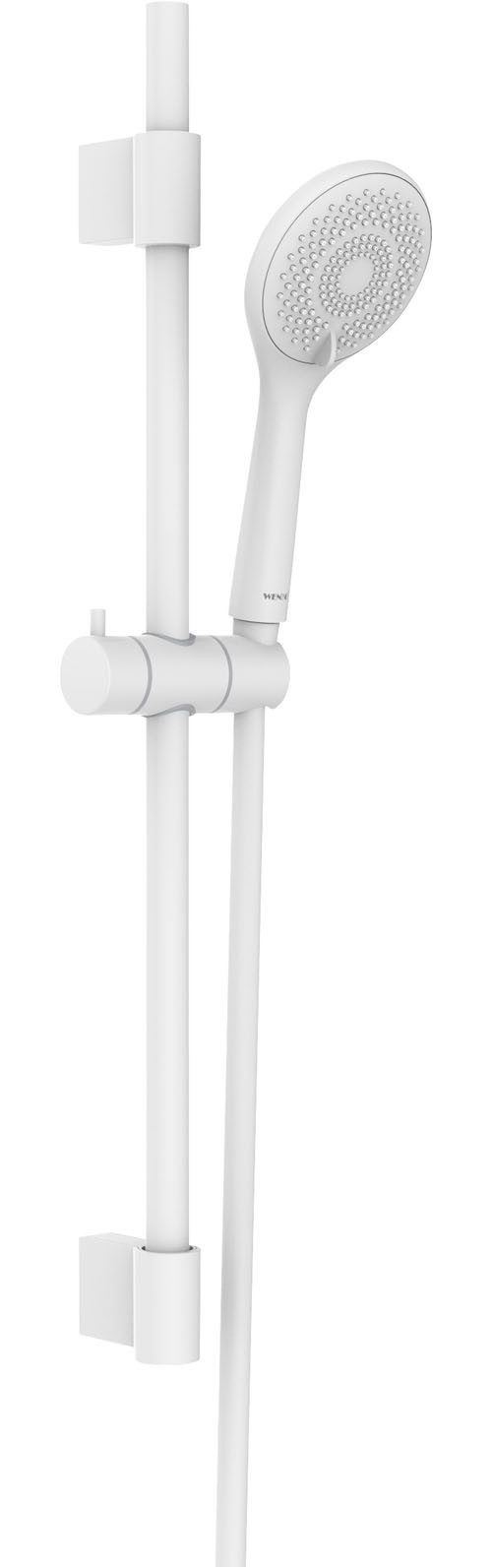 WENKO Stangenbrause-Set Watersaving, Schwarz, Länge Stange: 70 cm