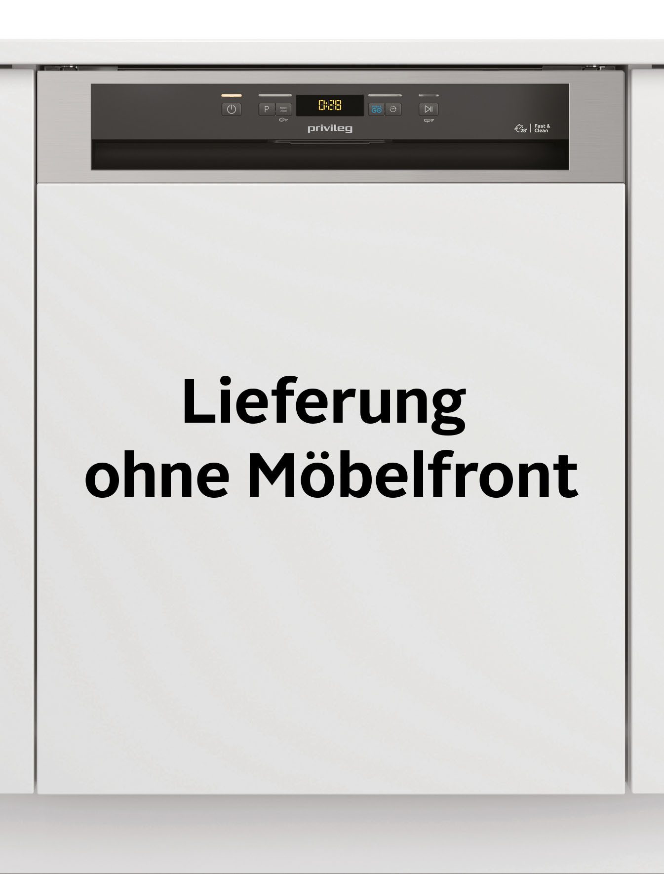 Privileg teilintegrierbarer Geschirrspüler P0B ECO 2D541 S, 14 Maßgedecke, Automatisches Türöffnungssystem mit Auto Door