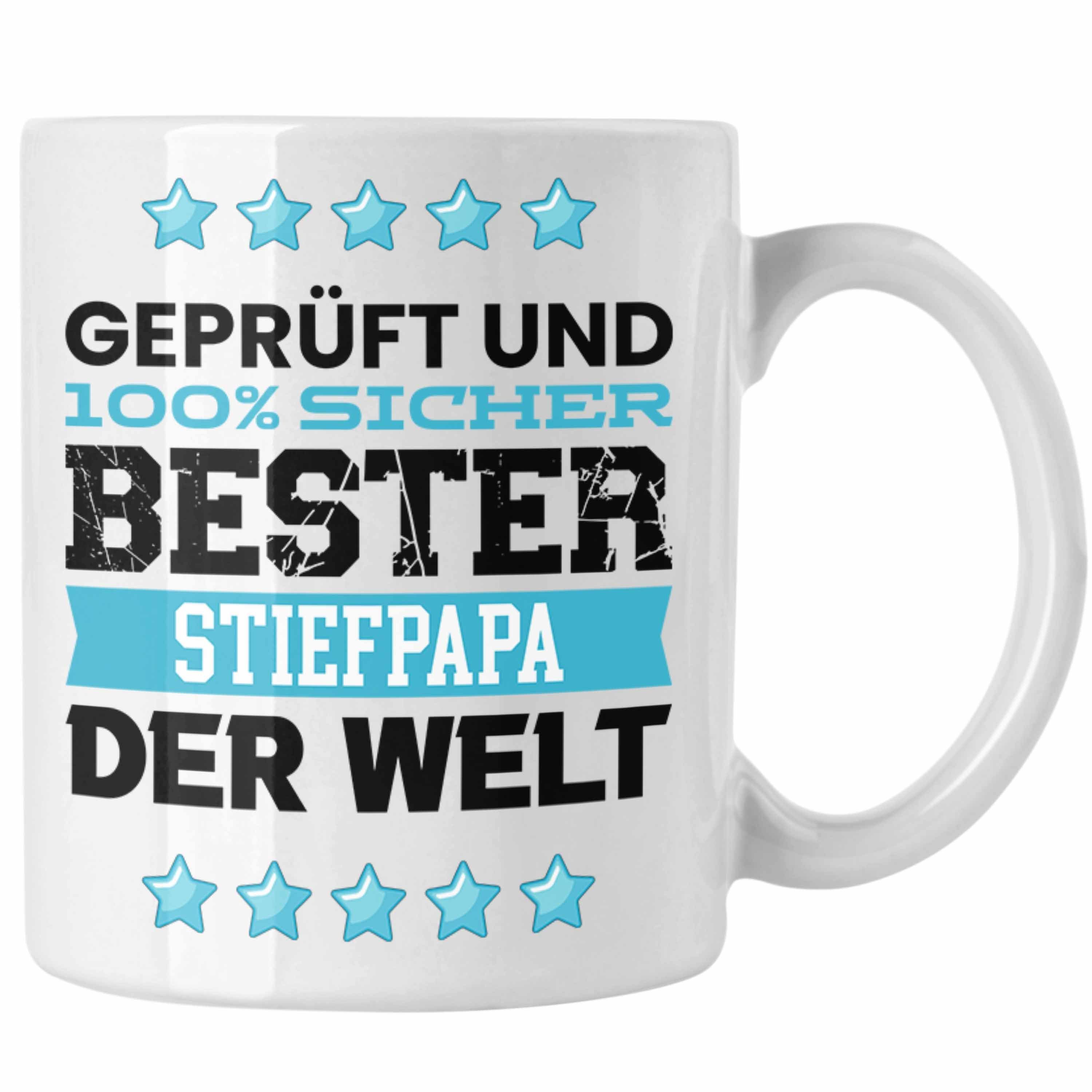 Trendation Tasse Trendation - Bester Stiefpapa Der Welt Geschenk Tasse für Stief Papa G Weiss