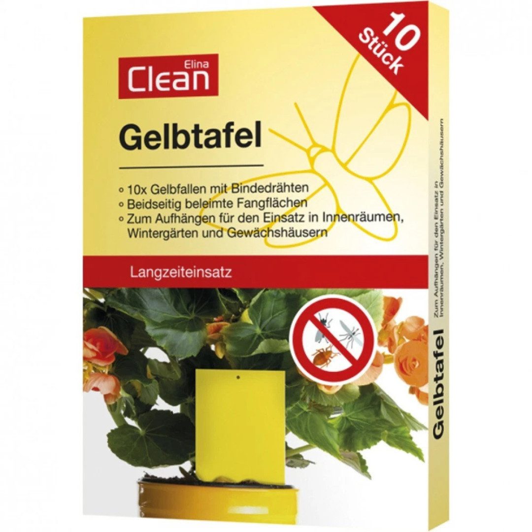 OSMA Werm Unkrautbekämpfungsmittel 10x Gelbtafeln Gelbsticker Insektenfalle Fruchtfliegen Trauermücken, 10 St., Set, 10-teilig