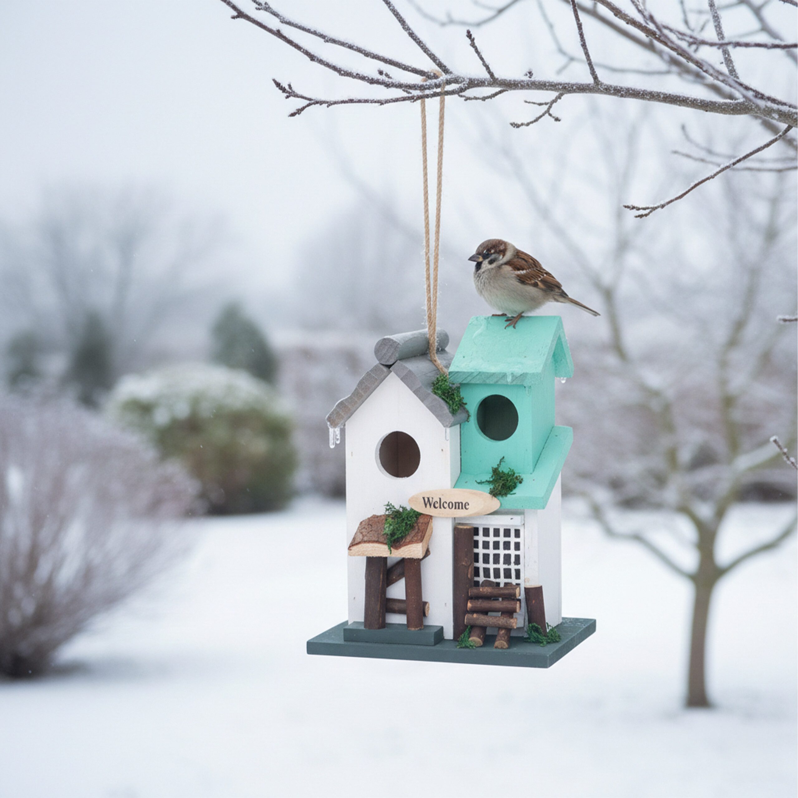 relaxdays Vogelhaus Deko Vogelhaus im Landhausstil, A