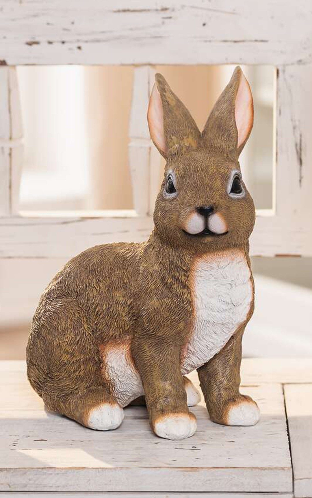 Dekoleidenschaft Dekofigur "Hase" aus Polyresin, 30 cm hoch, Osterdeko, Osterhase, Osterfigur