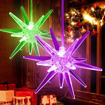 monzana Dekofigur, Monzana 2x LED Weihnachtsstern mit 7 Fach-Farbwechsel Beleuchtet