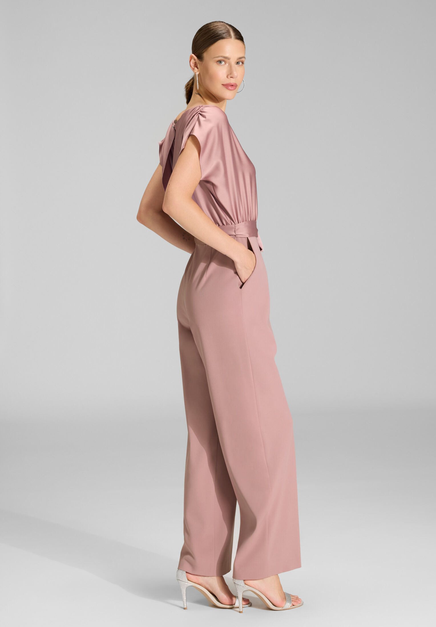 SWING Jumpsuit - Jumpsuit aus Material-Mix Oberteil in lockerer Passform mi günstig online kaufen
