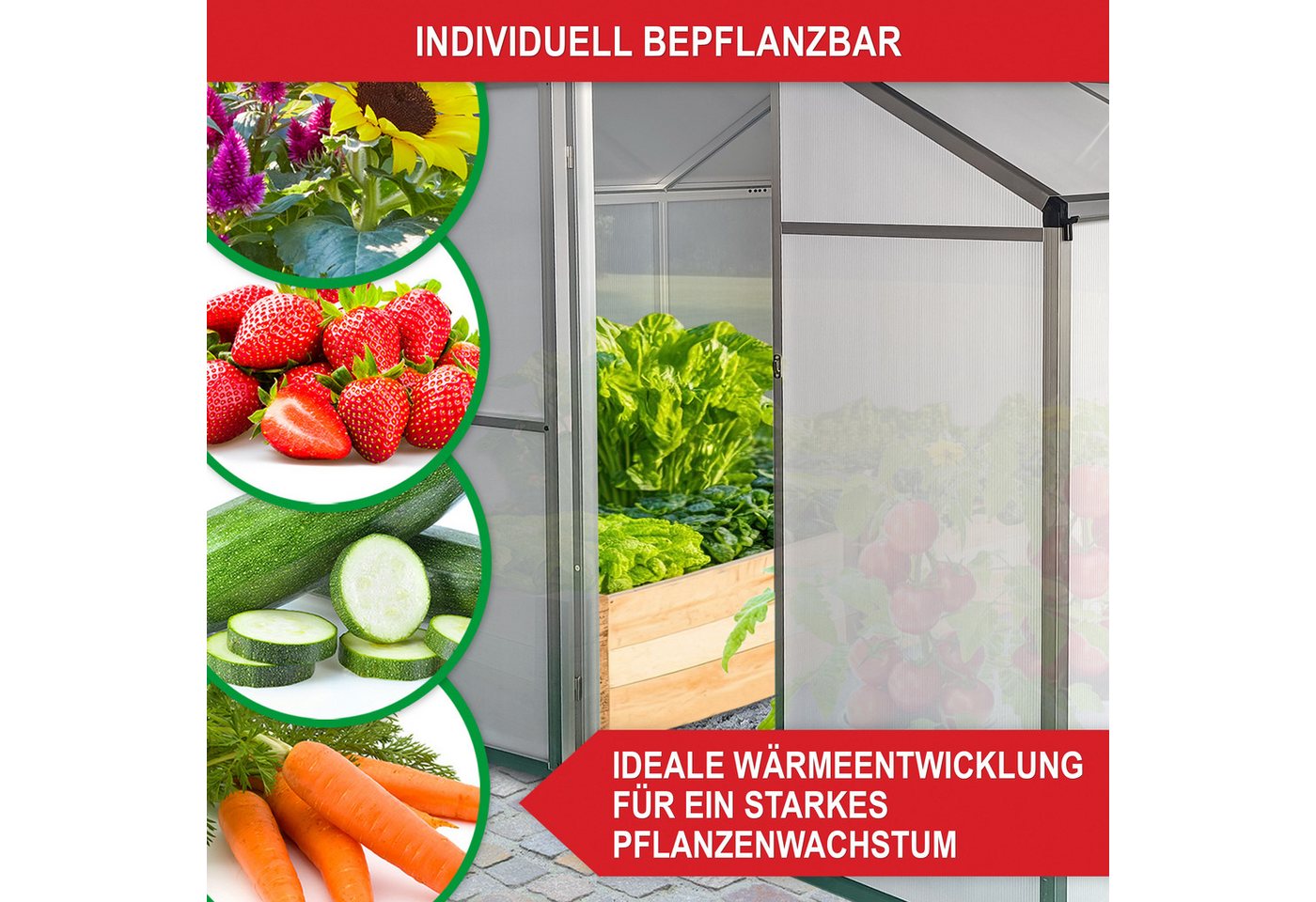 Onbest Gewächshaus Aluminium 4mm mit Er... Onbest Gewächshaus Aluminium 4mm mit Er...