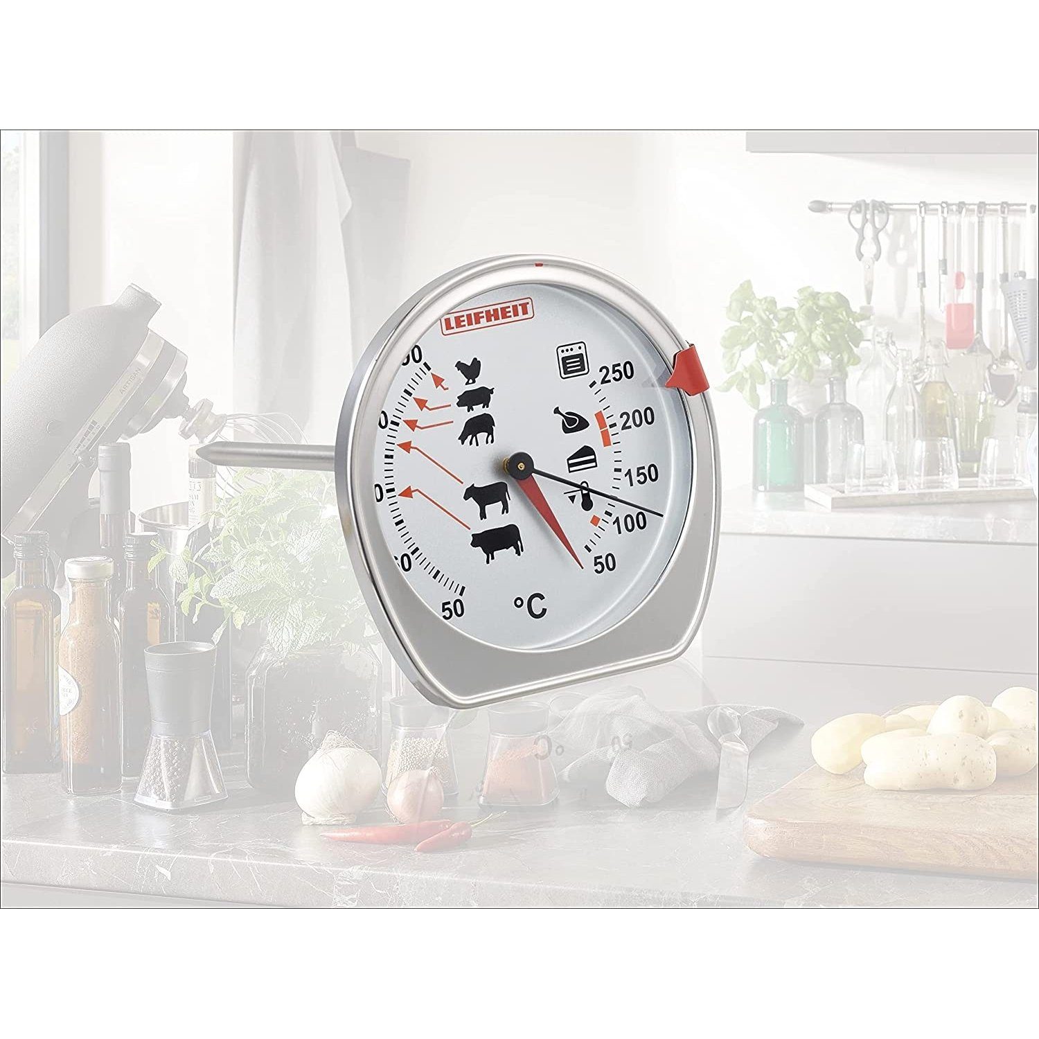 Leifheit Grillthermometer Leifheit Fleischthermometer für BBQ Fleisch, kombinierte Anzeige für – Bild 2 von 2