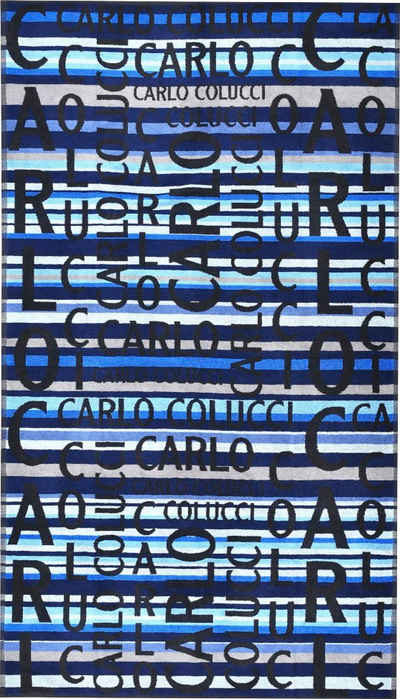 CARLO COLUCCI Strandtuch »Matteo«, Frottier (1-St), in auffälliger Jacquard-Optik und Carlo Colucci Schriftzügen
