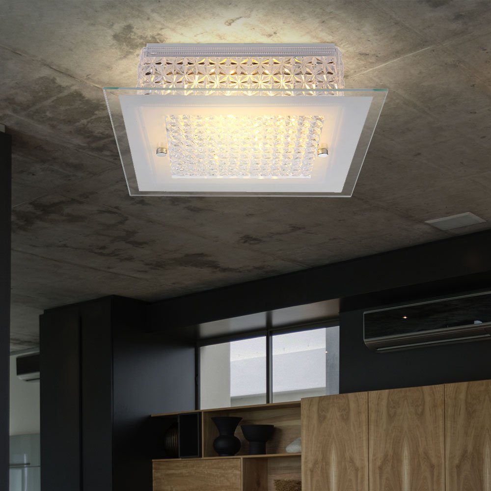 etc-shop LED Deckenleuchte, LED-Leuchtmittel fest verbaut, Warmweiß, 12 Watt LED Decken Leuchte Wohnraum Beleuchtung K5 Kristalle Lampe | Deckenlampen