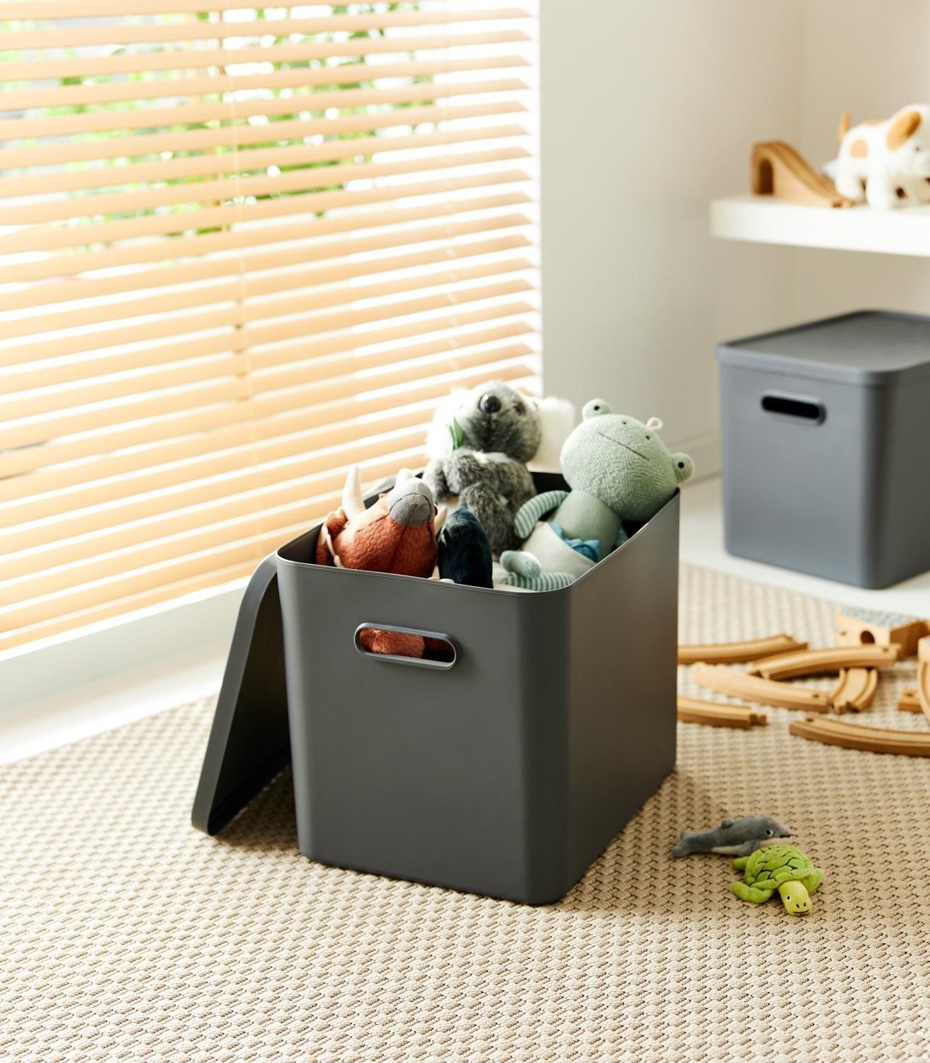 ROTHO Aufbewahrungsbox ALBULA, 27 Liter, Anthrazit, Kunststoff, (1 St), mit günstig online kaufen