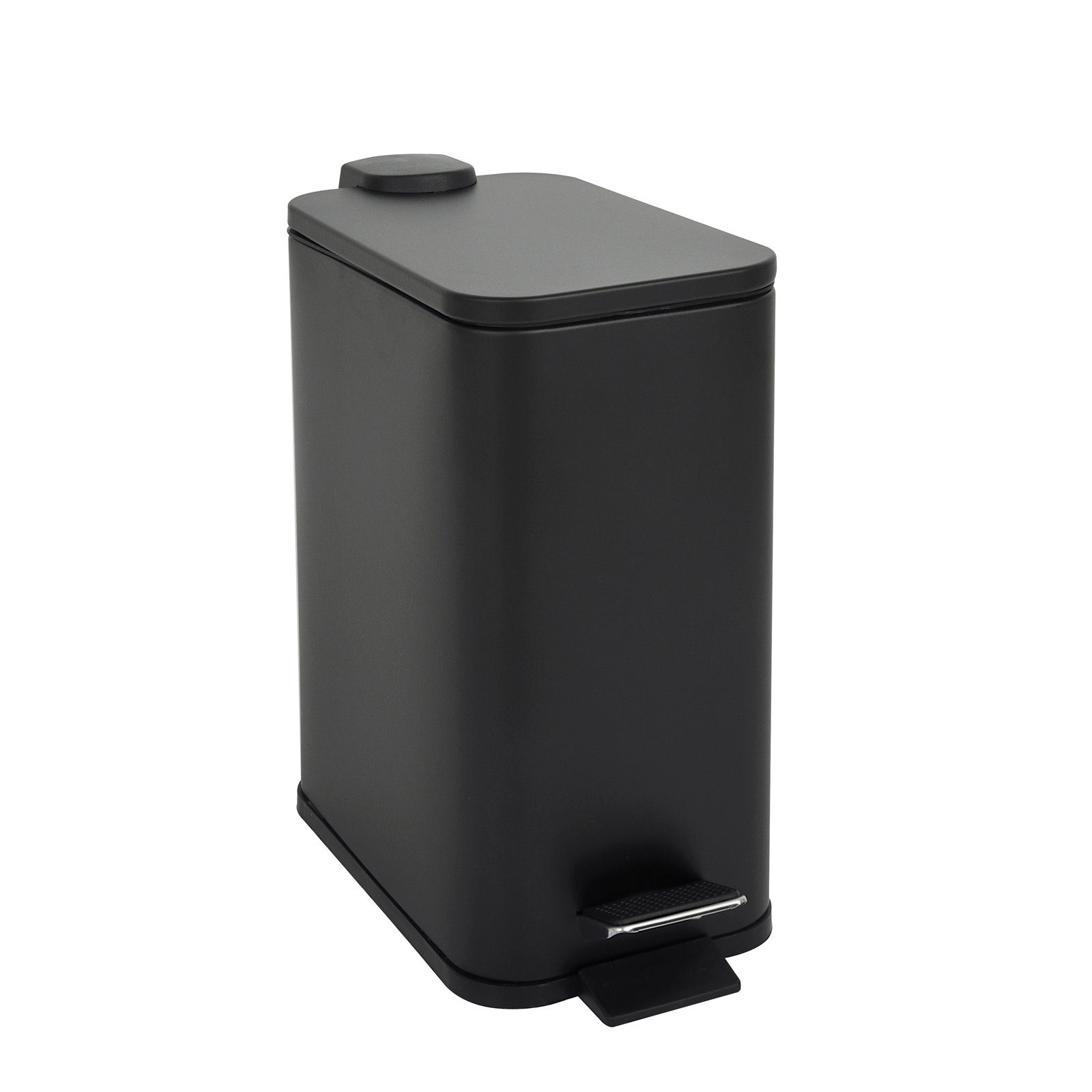 SVITA Mülleimer ST5, Treteimer, Softclose-Funktion, 5L, Stahl pulverbeschichtet, Schwarz