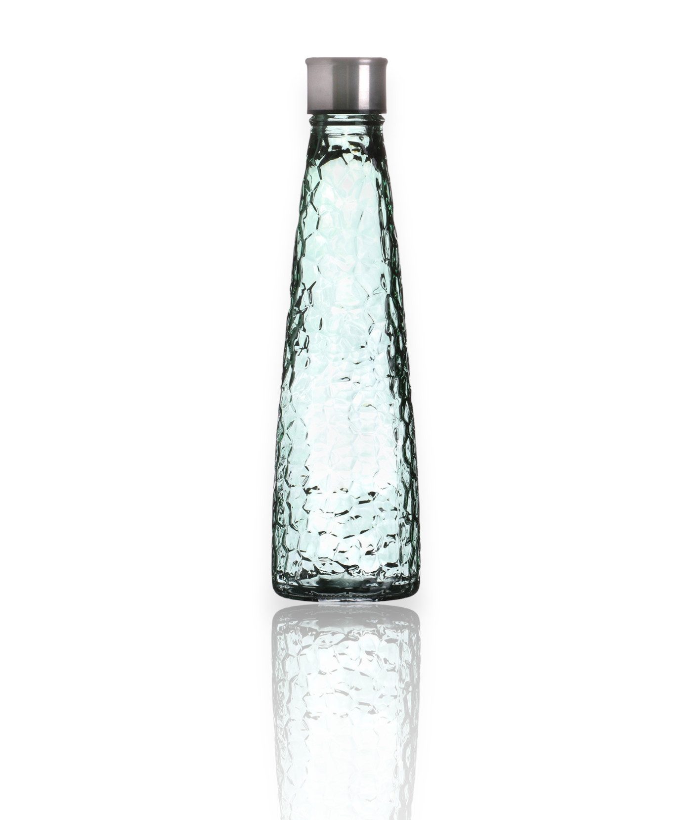 WestCraft Wasserkaraffe Vintage Glas-Wasserflasche 750ml – Diamant oder Linear – Pastellfarben, (1-tlg), Einzeln oder im Set – luftdicht, wiederverwendbar, stylisch & stilvoll