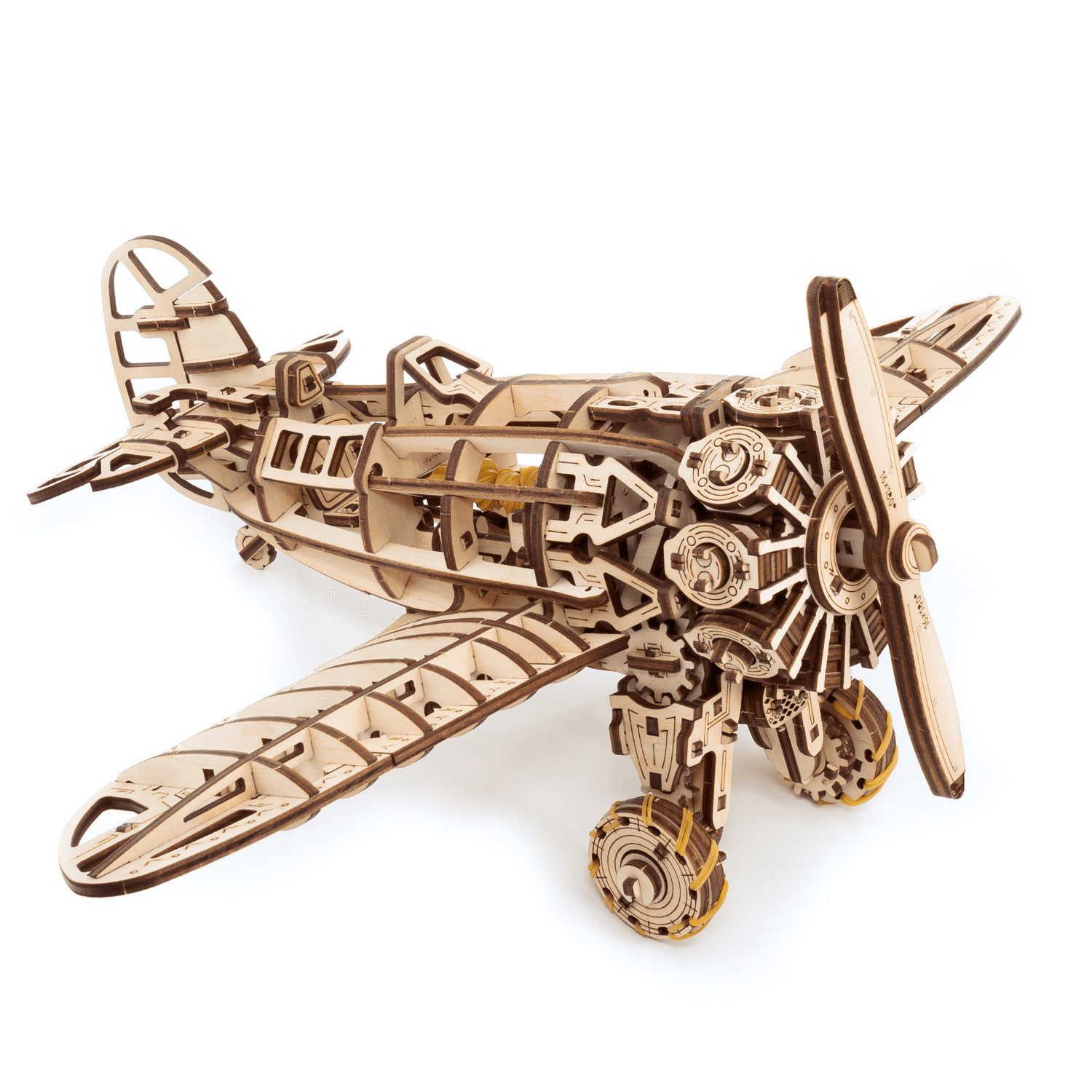Eco Wood Art Modellbausatz Mechanisches Flugzeug aus Holz, (346-tlg)