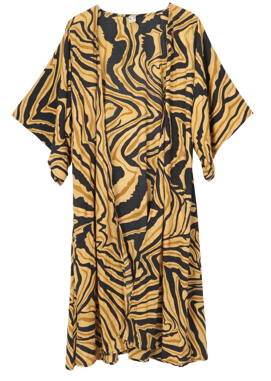 Guru-Shop Kimono Kimonokleid, seidig glänzender Boho günstig online kaufen