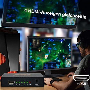 GelldG 4K HDMI Splitter 1 in 4, 4K HDMI Verteiler, 1080P HDMI-Adapter