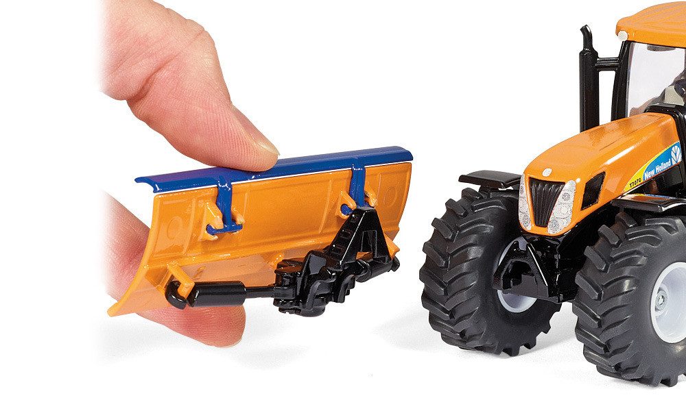 SIEPER Modelltraktor siku New Holland mit Räumschild + Streuer 1:50