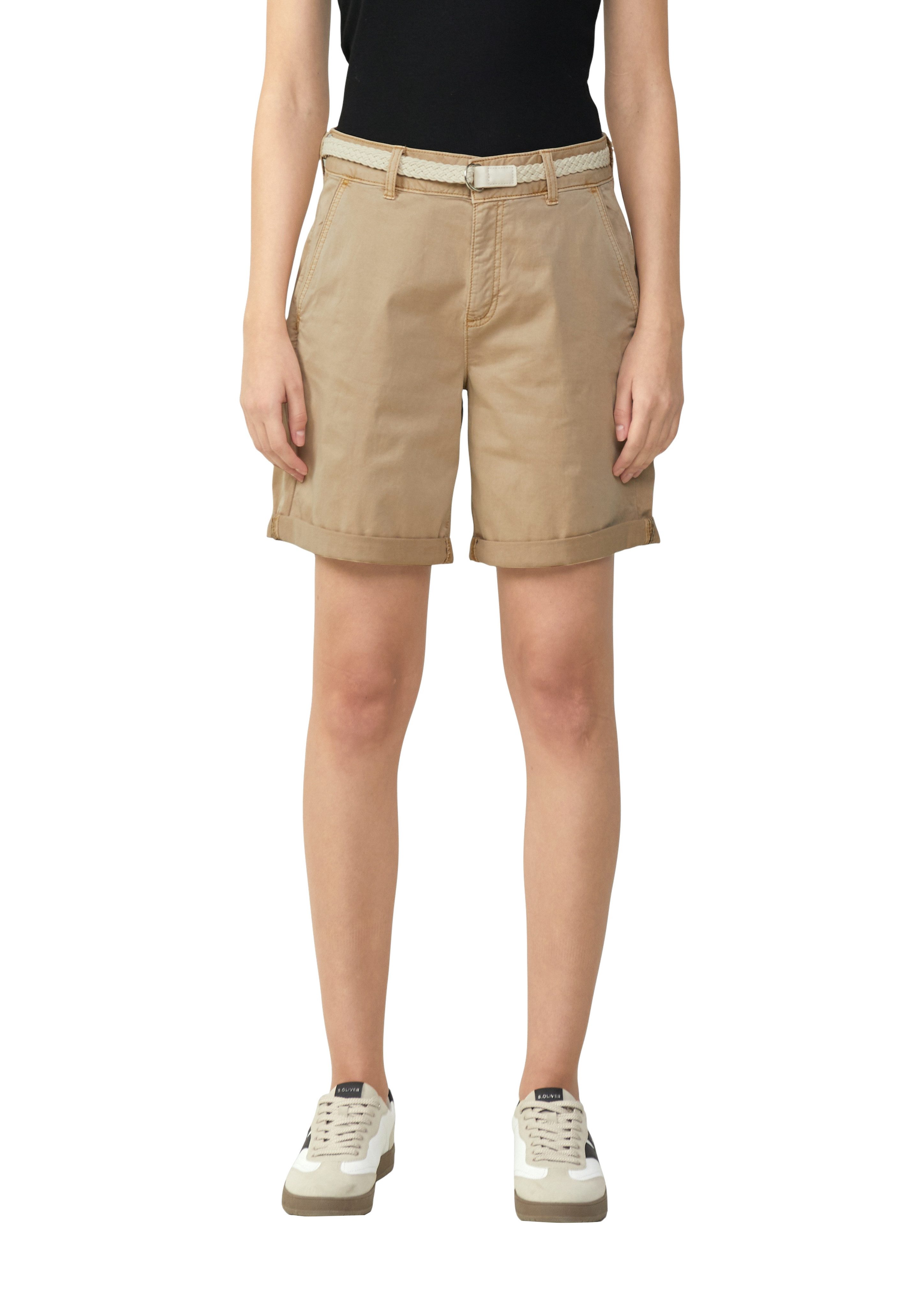 s.Oliver Chinoshorts mit geflochtenem Gürtel
