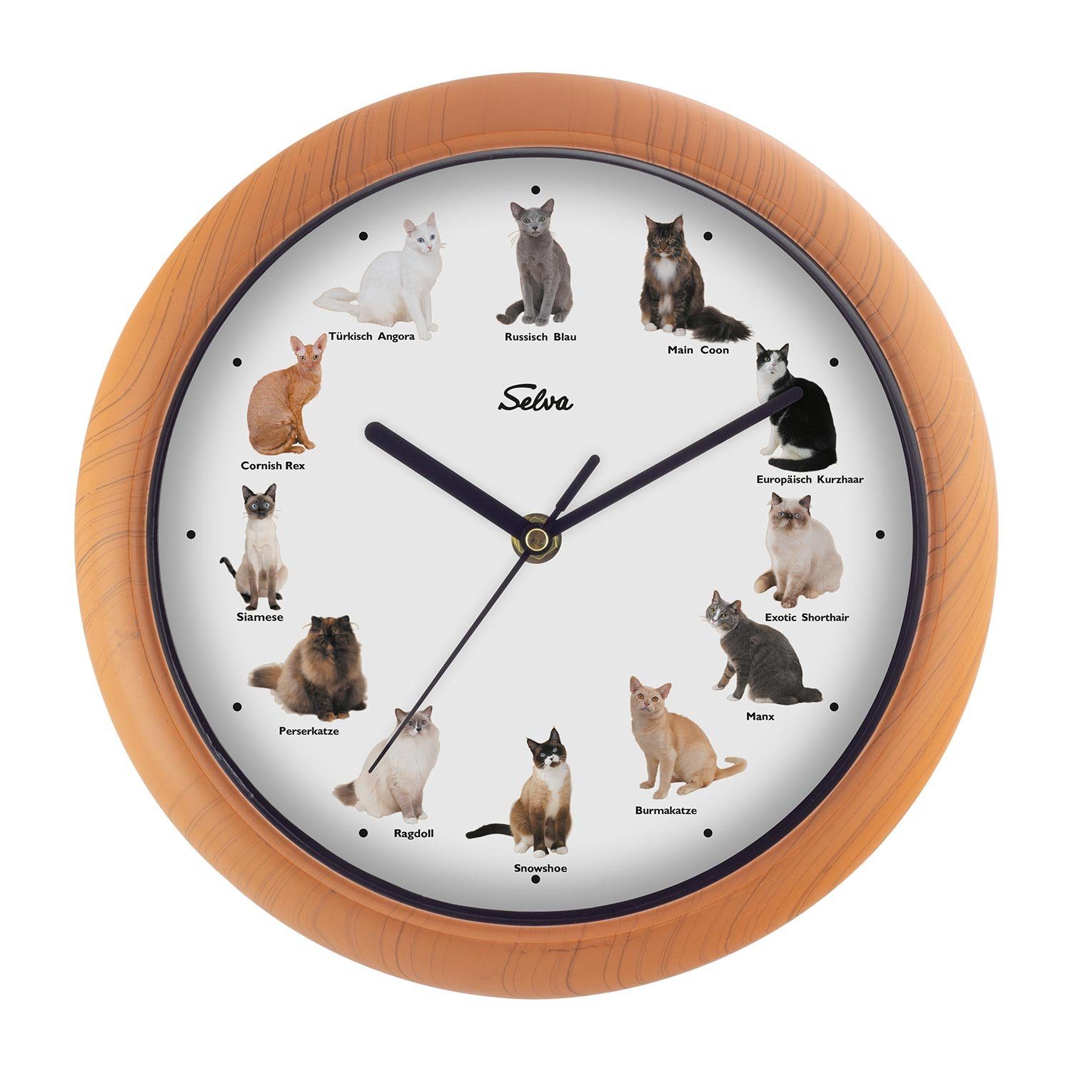 Selva Technik Wanduhr SELVA Hunde-Uhr - EXKLUSIV