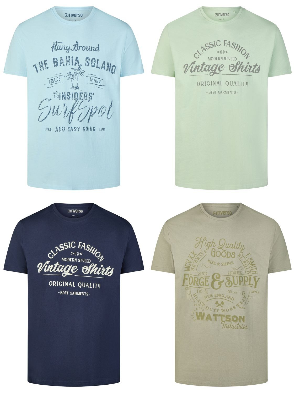 T-Shirt Herren Printshirt RIVLeon Regular Fit