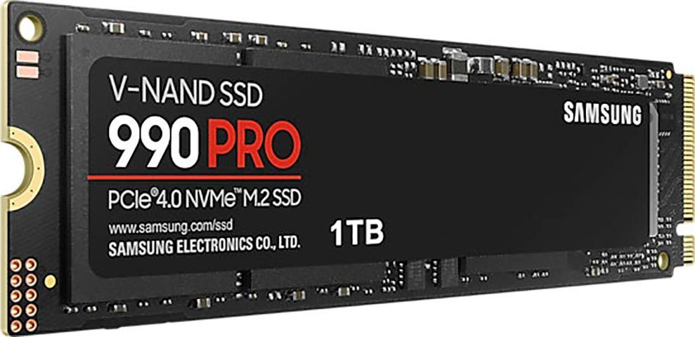 Samsung 990 PRO NVMe™ M.2 interne SSD (1 TB) 7450 MB/S Lesegeschwindigkeit, 6900 MB/S Schreibgeschwindigkeit