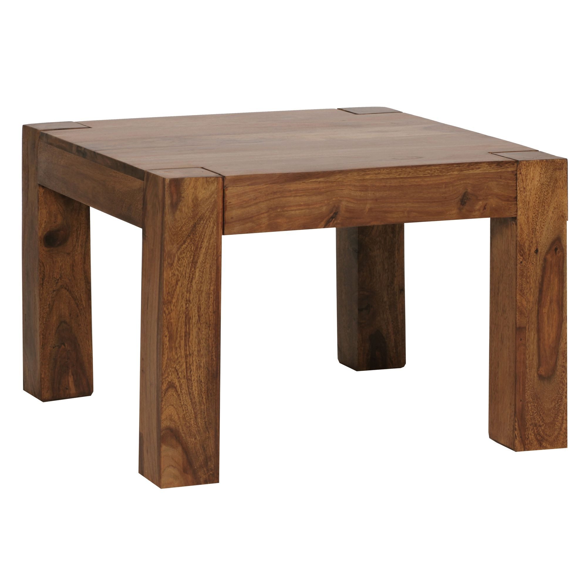 furnicato Couchtisch Massivholz, Walnuss Finish 60x60x40 cm Braun (1-St), Handgefertigter Wohnzimmertisch als Unikat für dein Wohnzimmer