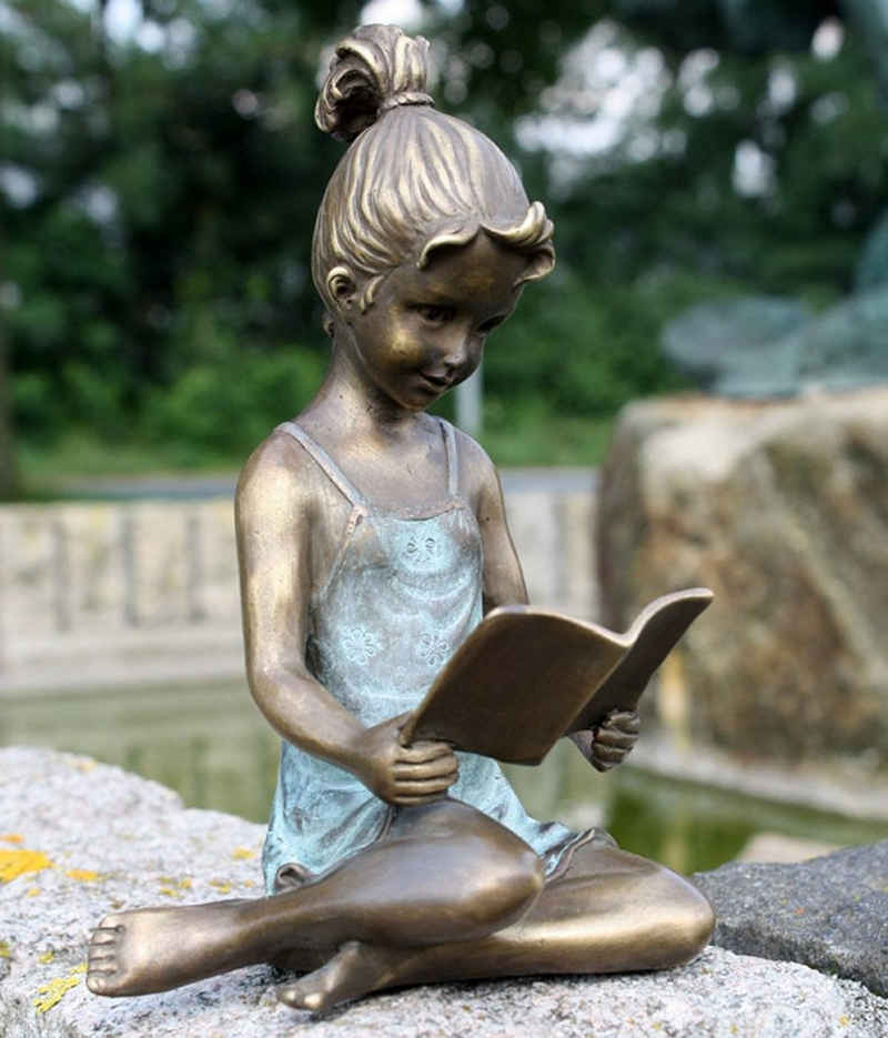 Bronzeskulpturen Skulptur Bronzefigur Mädchen mit Buch Wohndekoration
