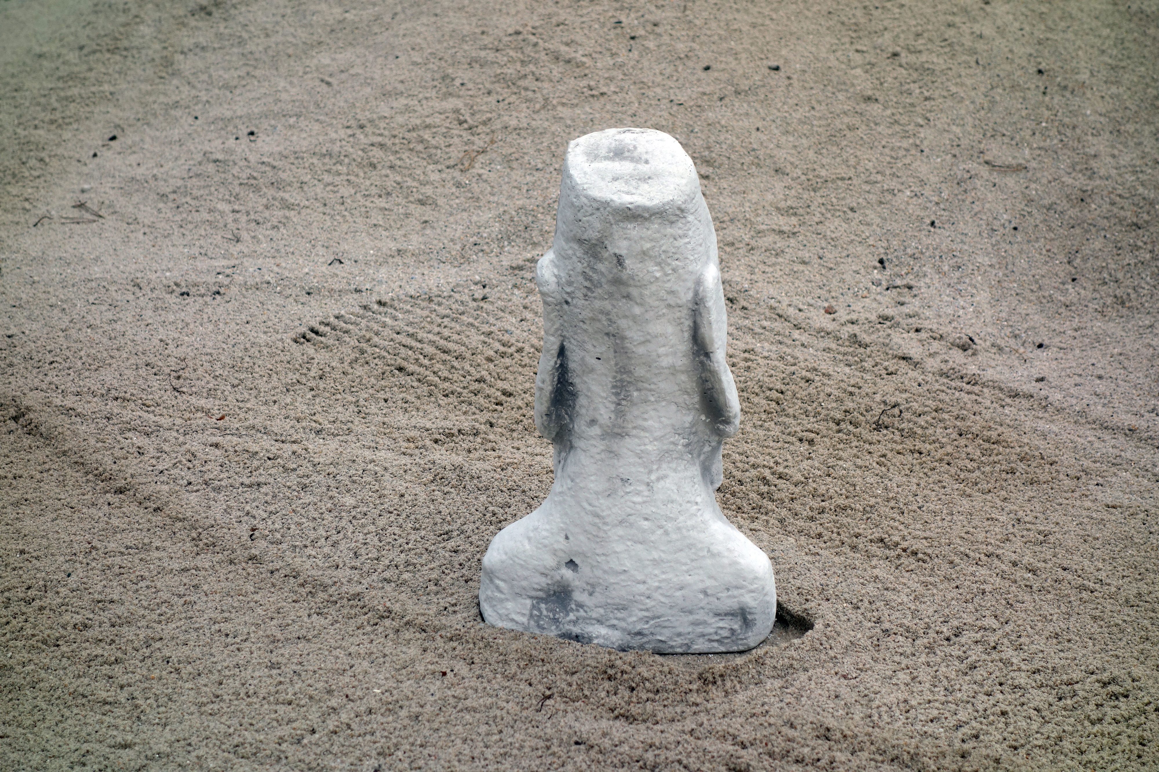 gartendekoparadies.de Gartenfigur Massive Moai Steinstatue Osterinsel Kopf, Steinfigur, H.40 cm, 12 kg, Frostsicher