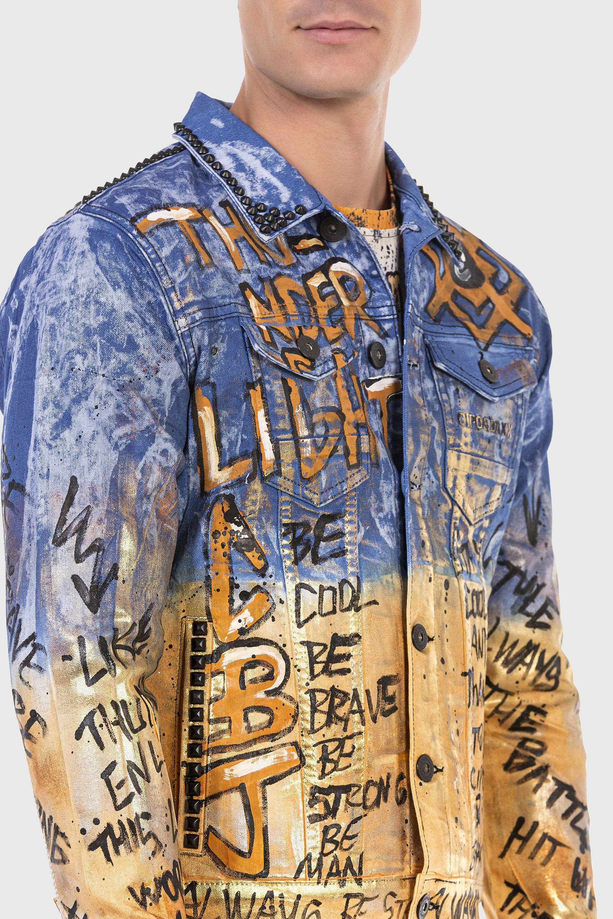 Cipo & Baxx Jeansjacke Jacke mit coolem Allover-Motiv